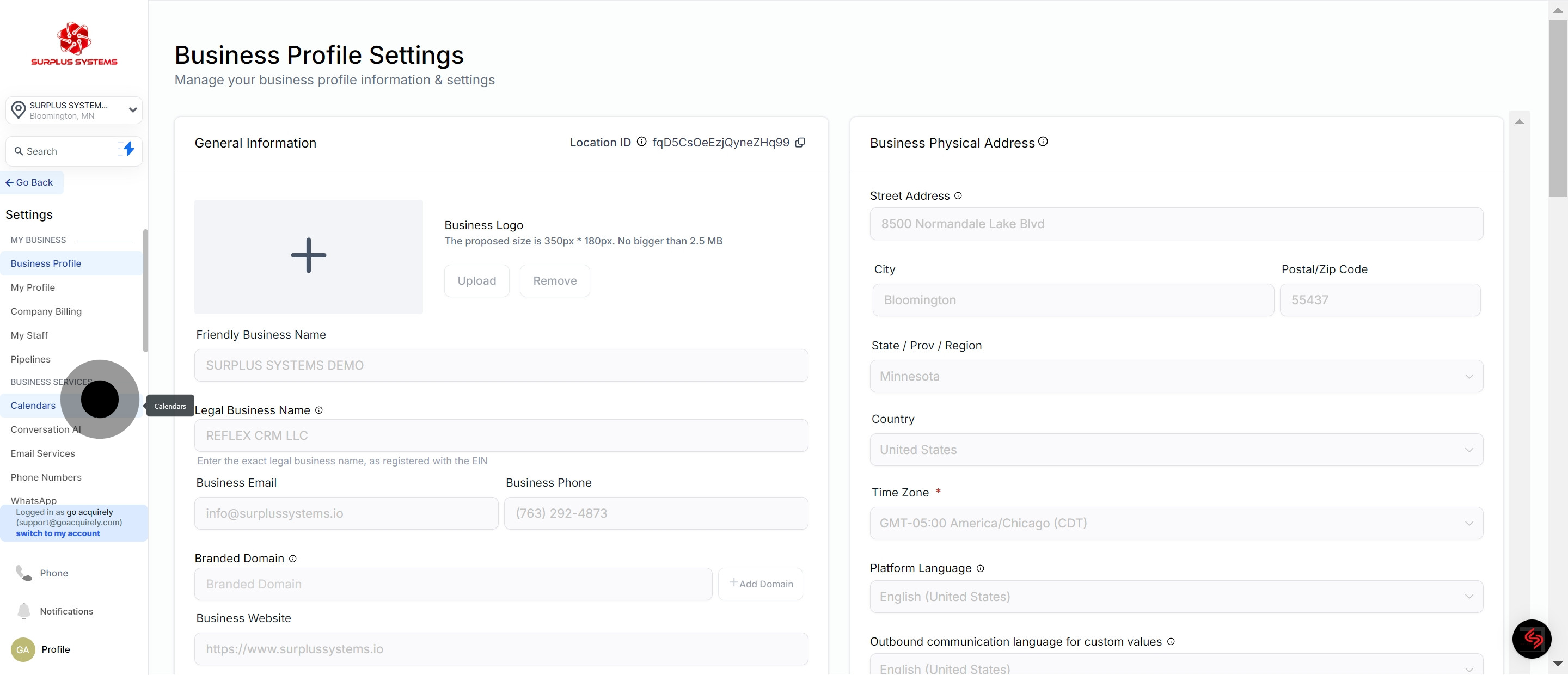 2 Next, click on "Calendars".