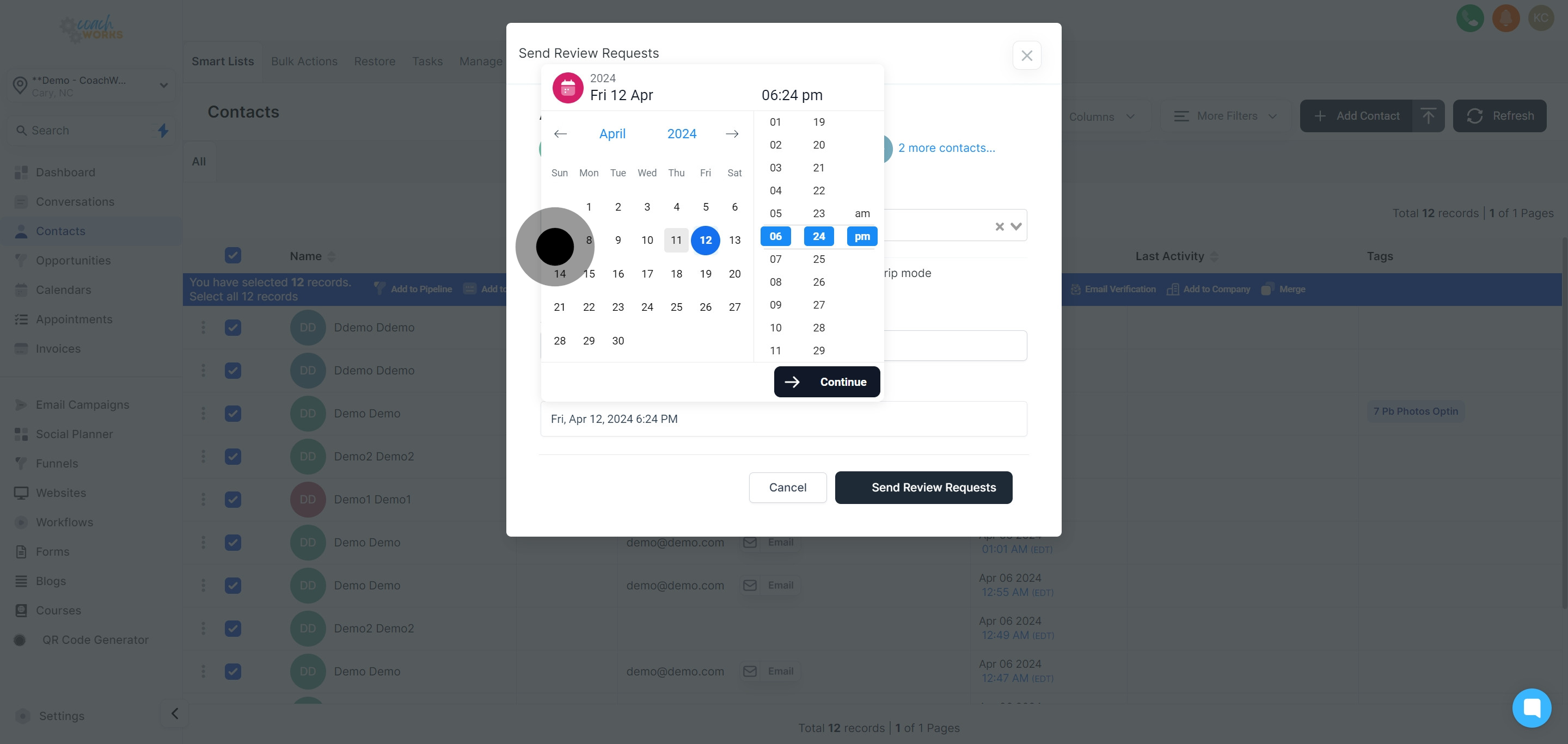 12 Click on the element.