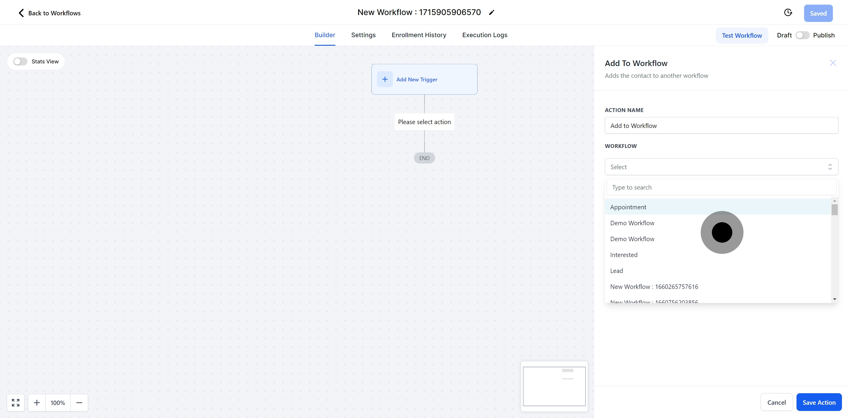 6 Click on "Appointment".