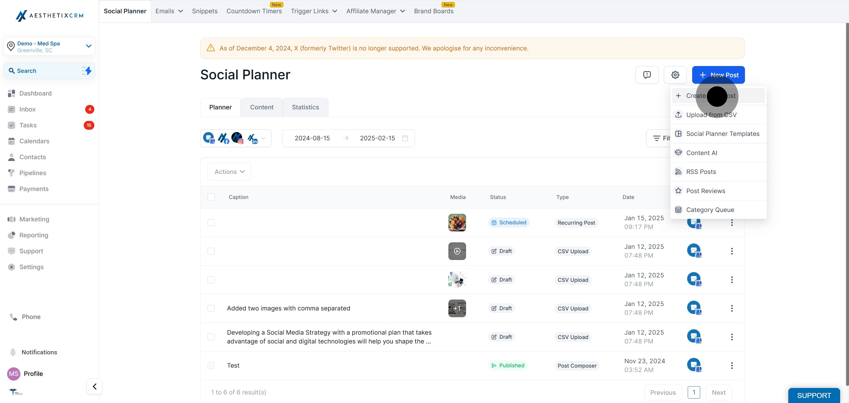 4 Once that's done, click on "Create New Post".