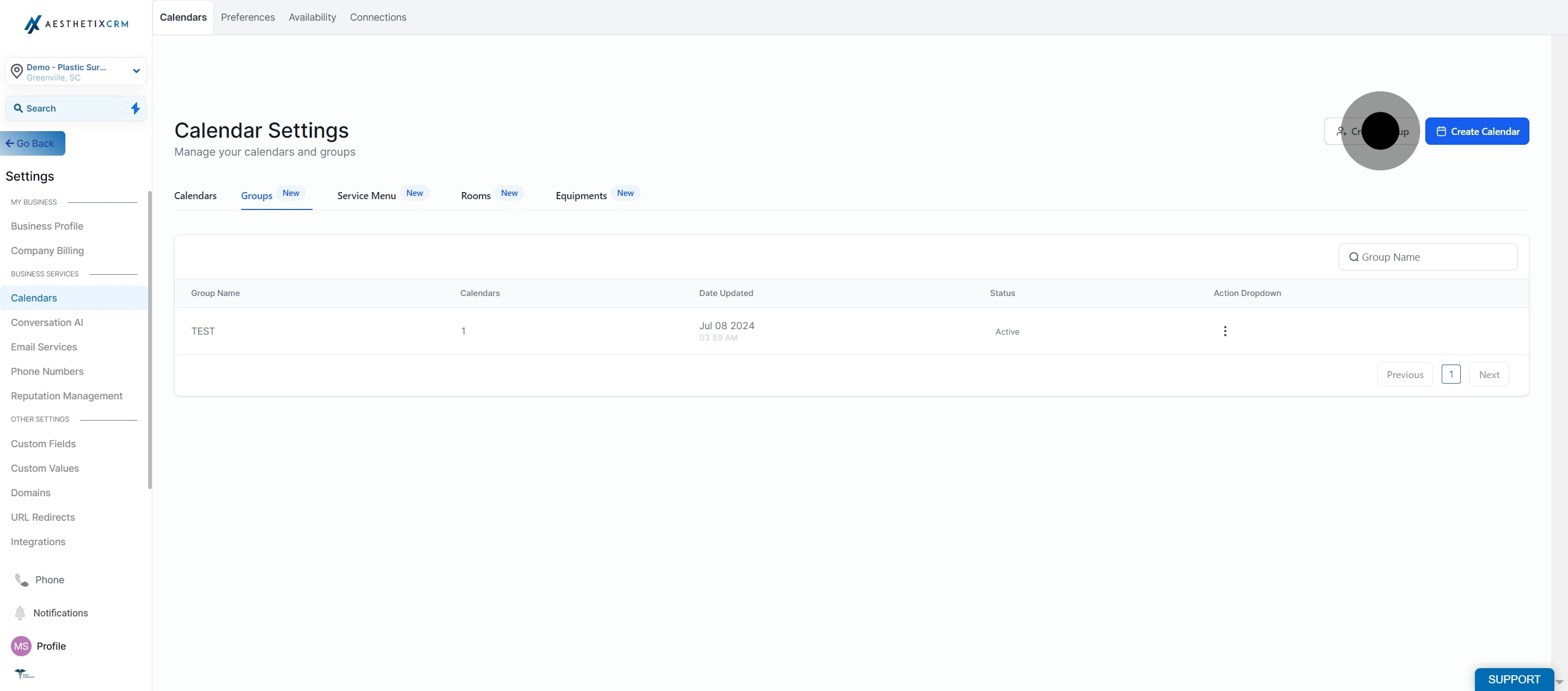 4 Click on "Create Group".
