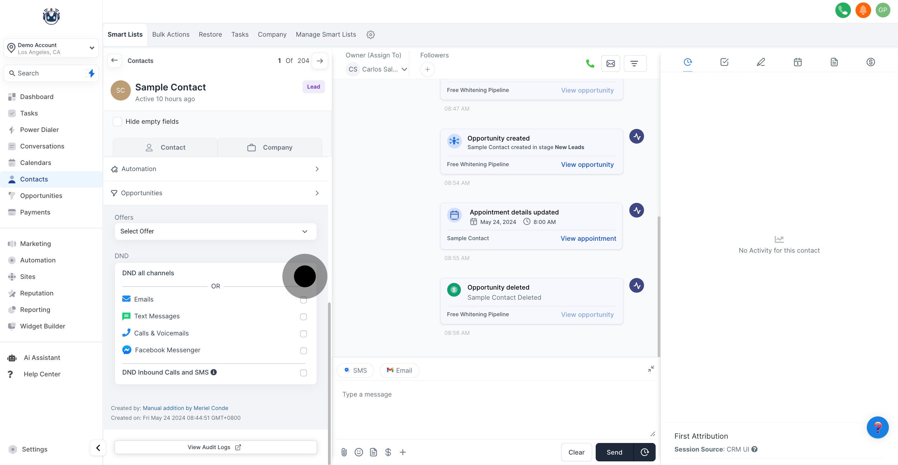 5 Click on the element.