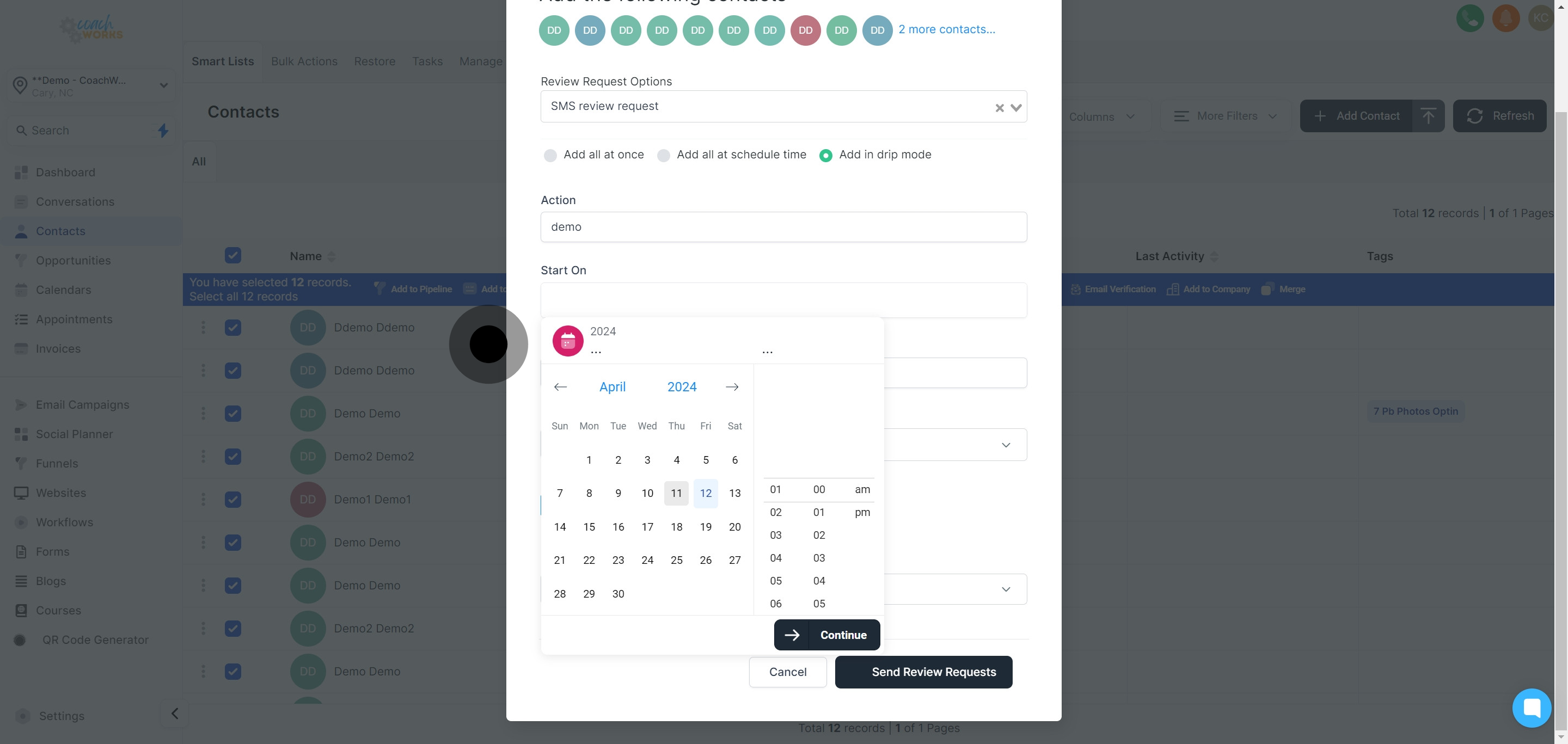 11 Next, click on "12".