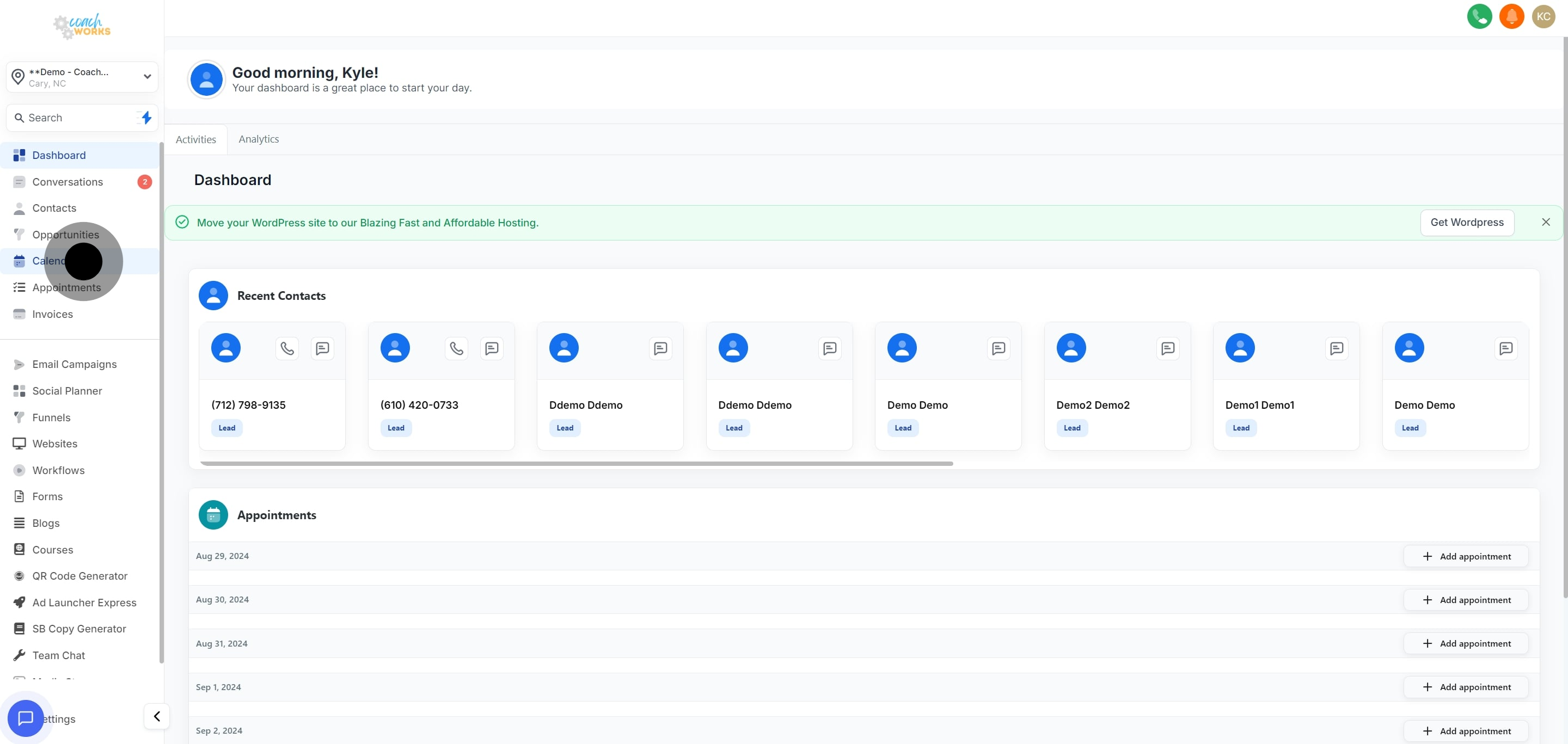 1 Click on the element.