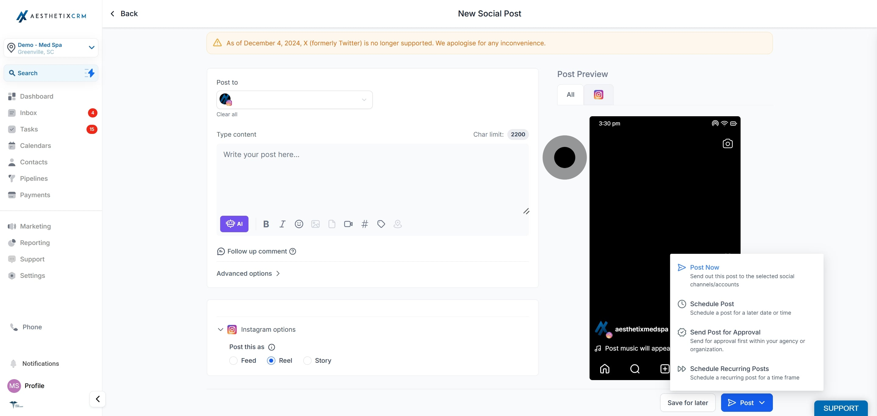 8 Click on "3:30 pm".