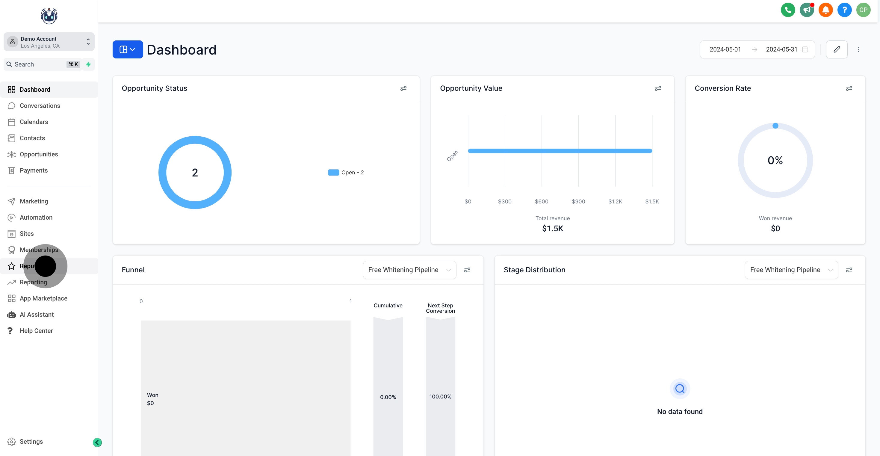 1 Click on "Reputation".