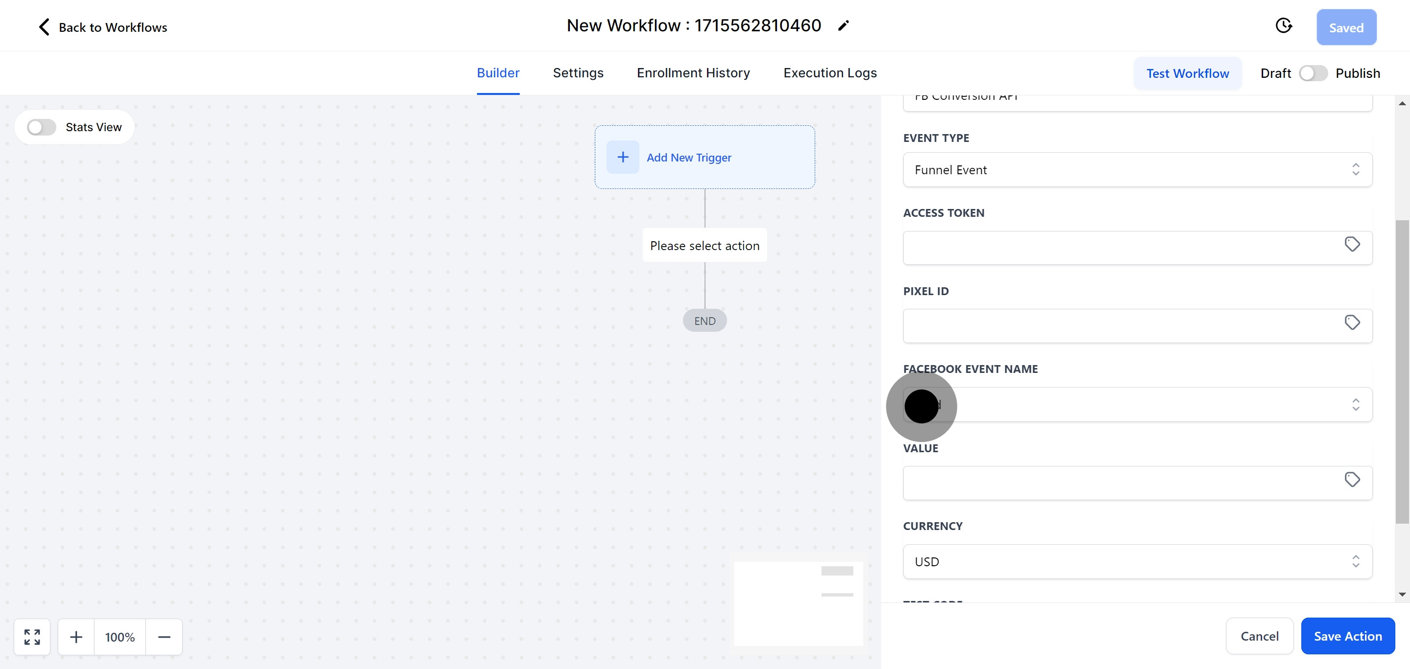 9 Click on "Facebook Event Name".