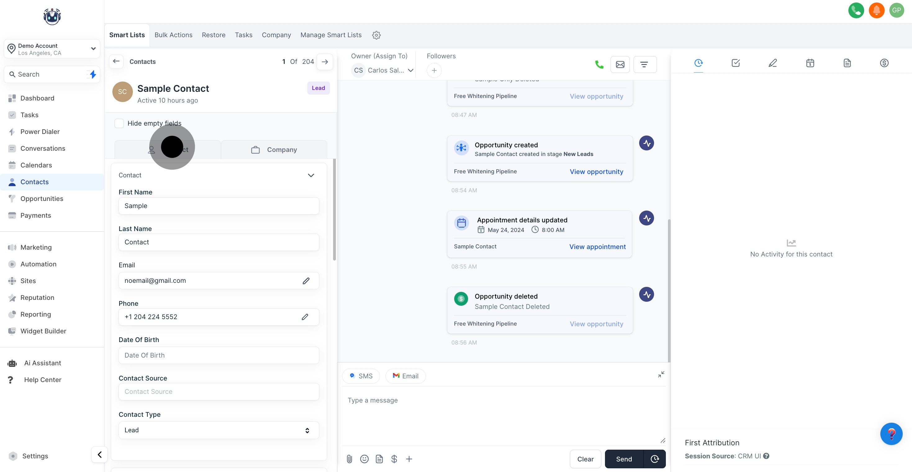 3 Now, click on "contact".