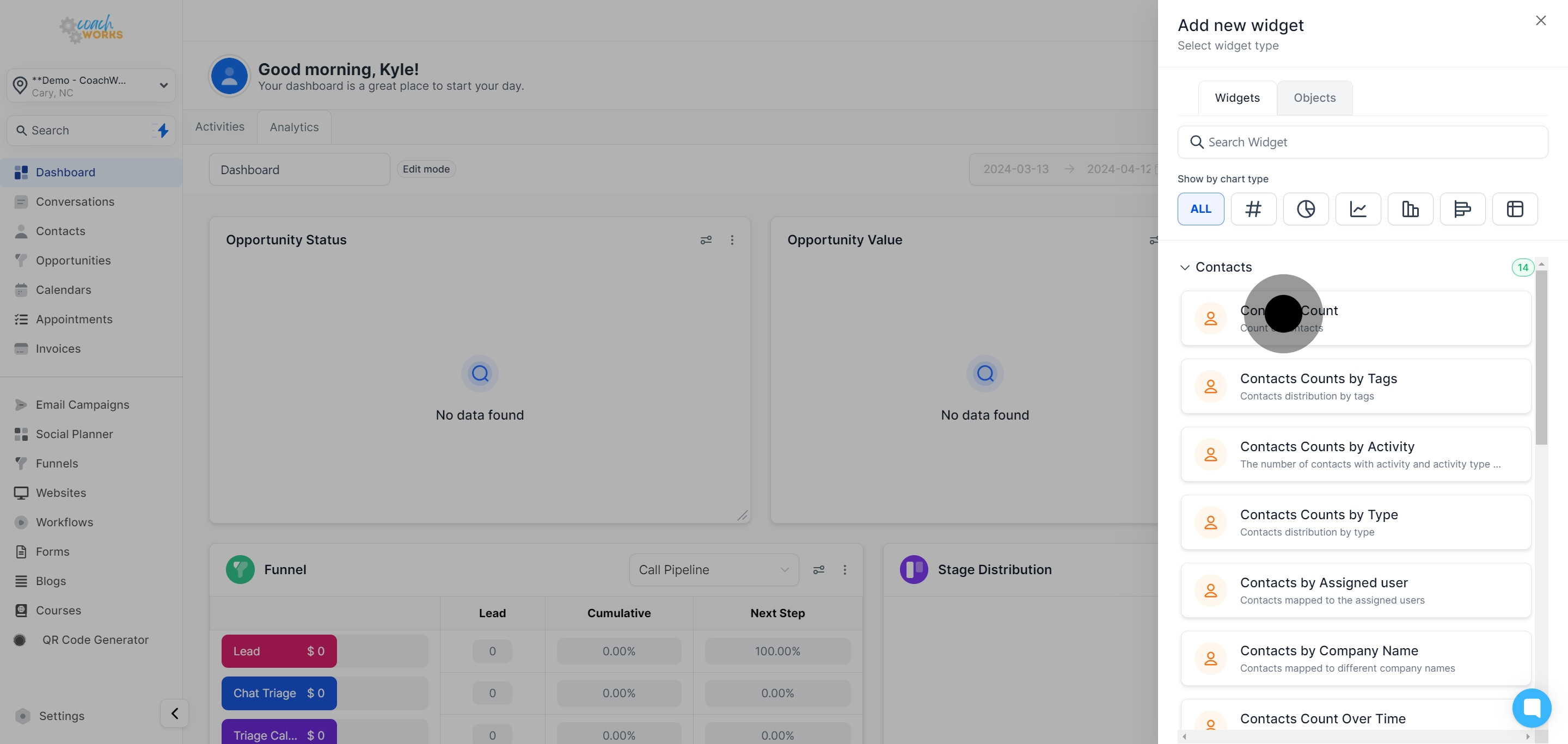 6 Next, click on "Contacts Count".