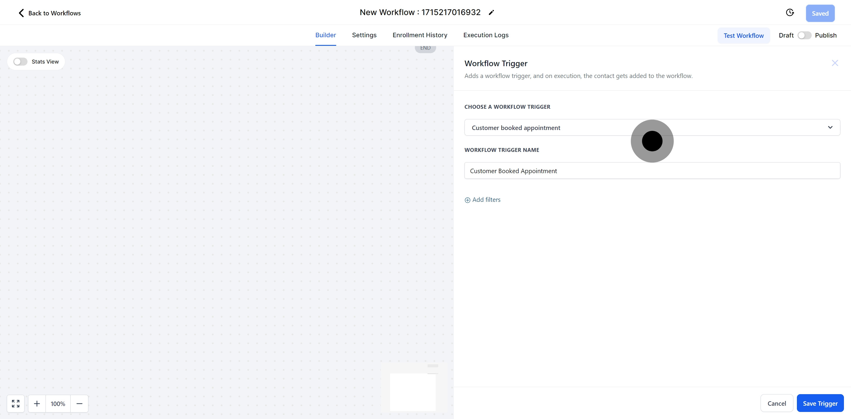 7 Click on "Add filters".