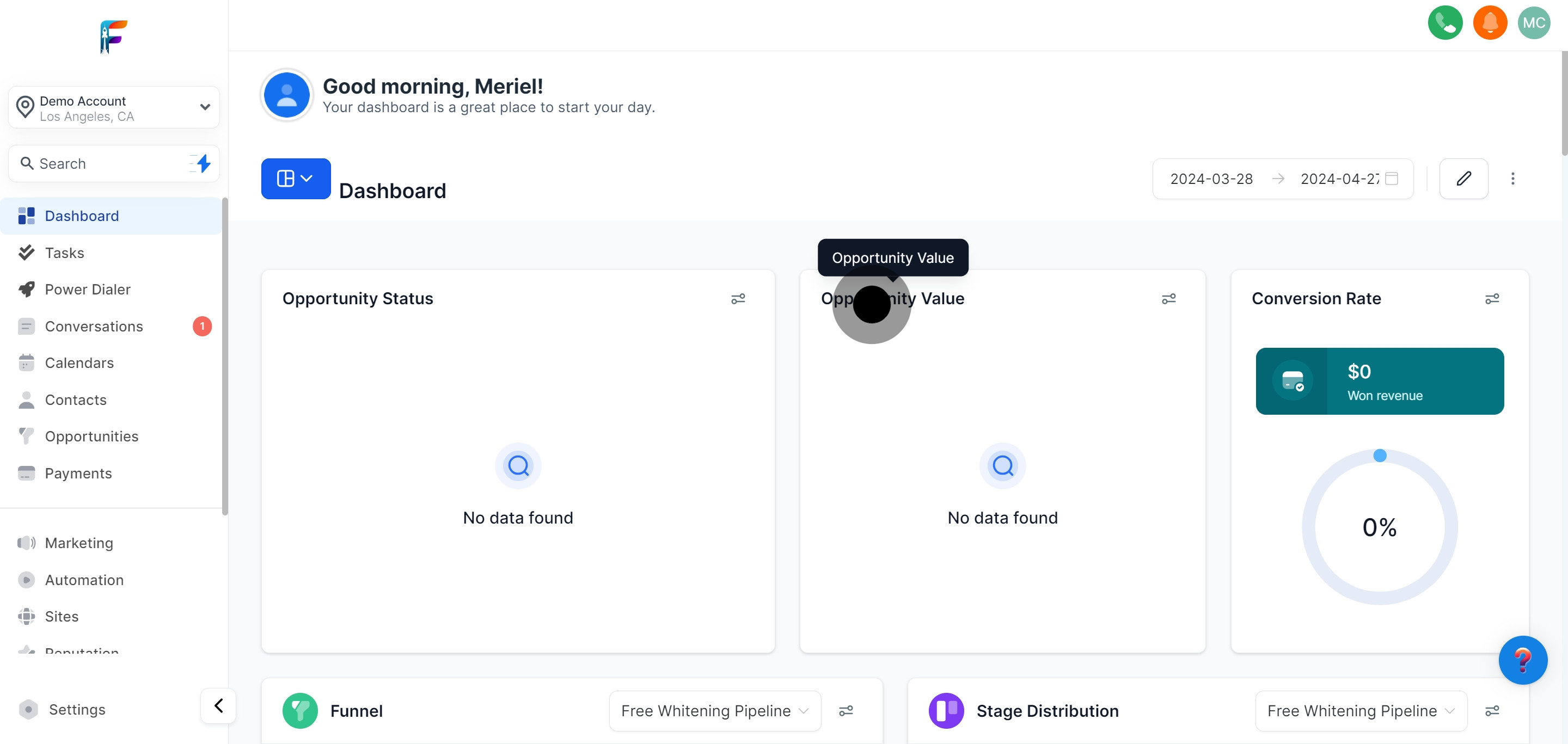 3 Click on "Opportunity Value".