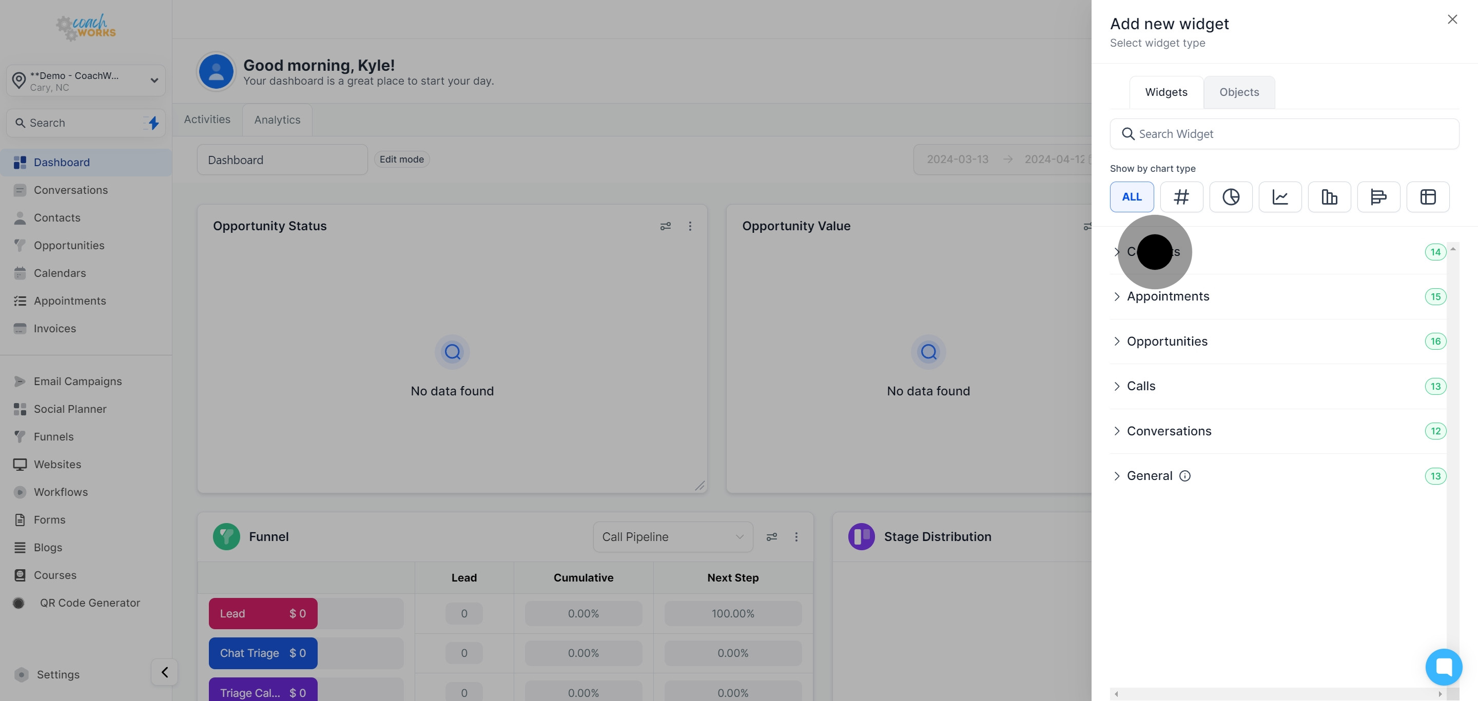 5 Click on "Contacts".