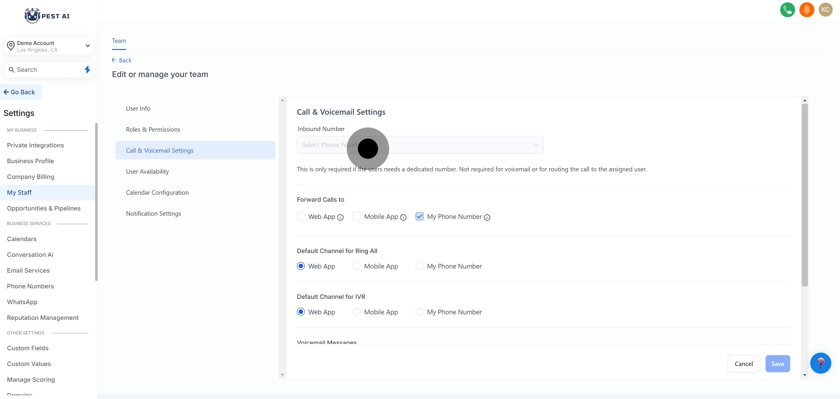 7 Following that, click on "Select Phone Number".
