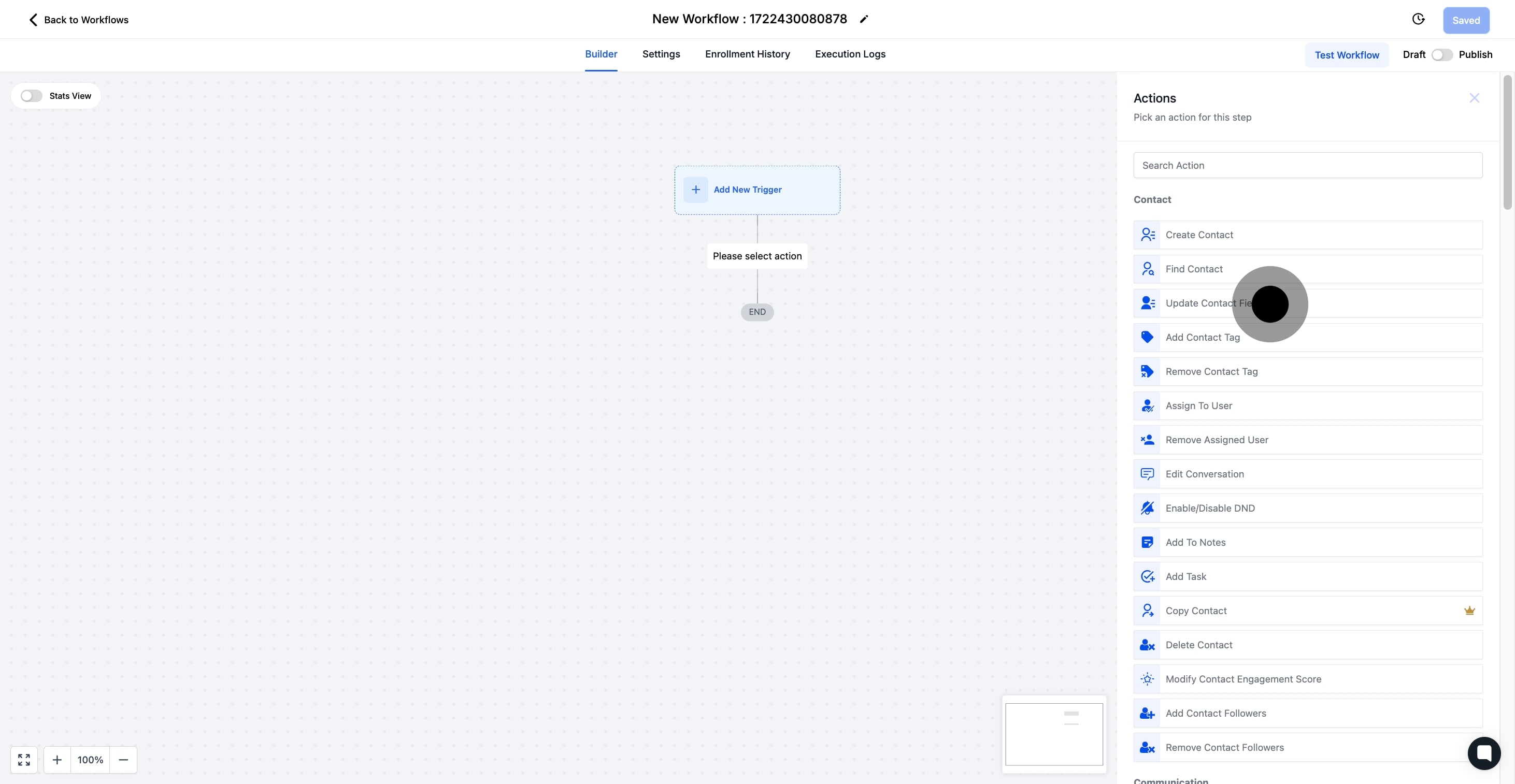 6 Click on "Update contact field".