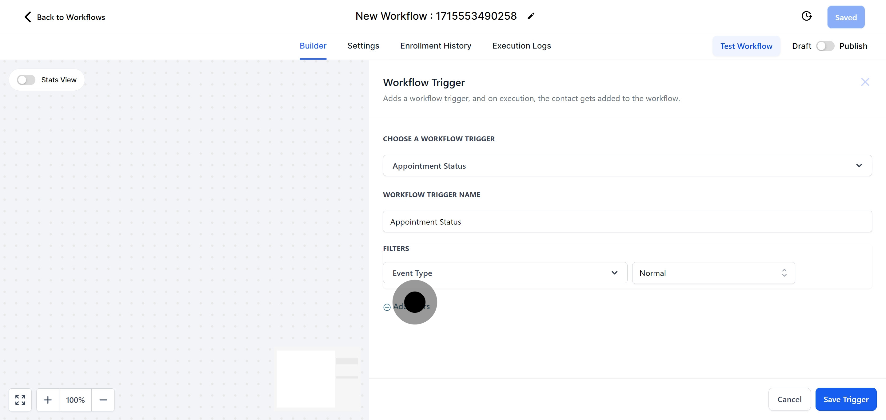 7 Click on "Add filters".