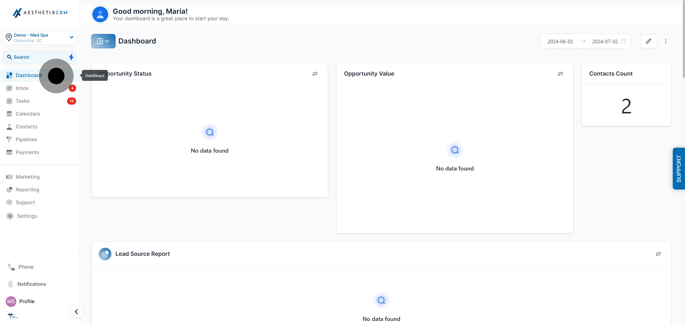 1 To get started, click on the element.