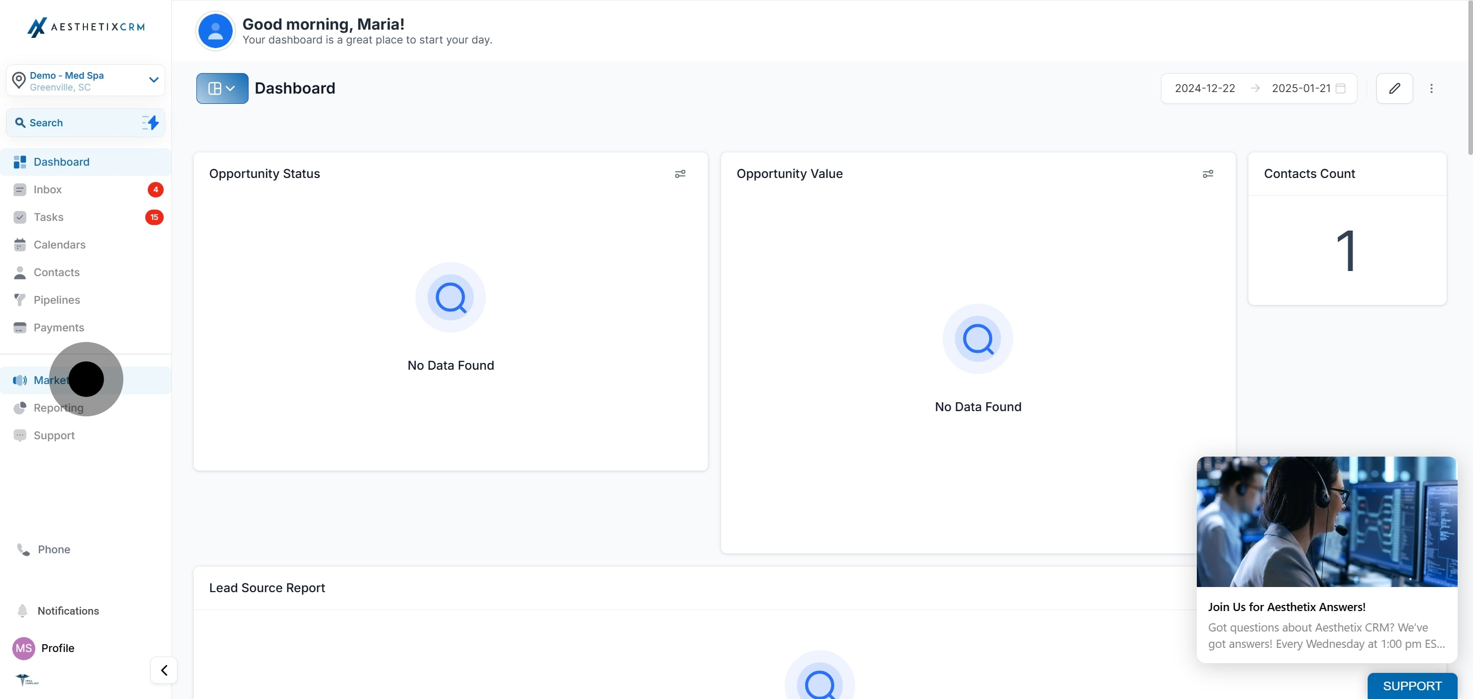 1 Click on the element.