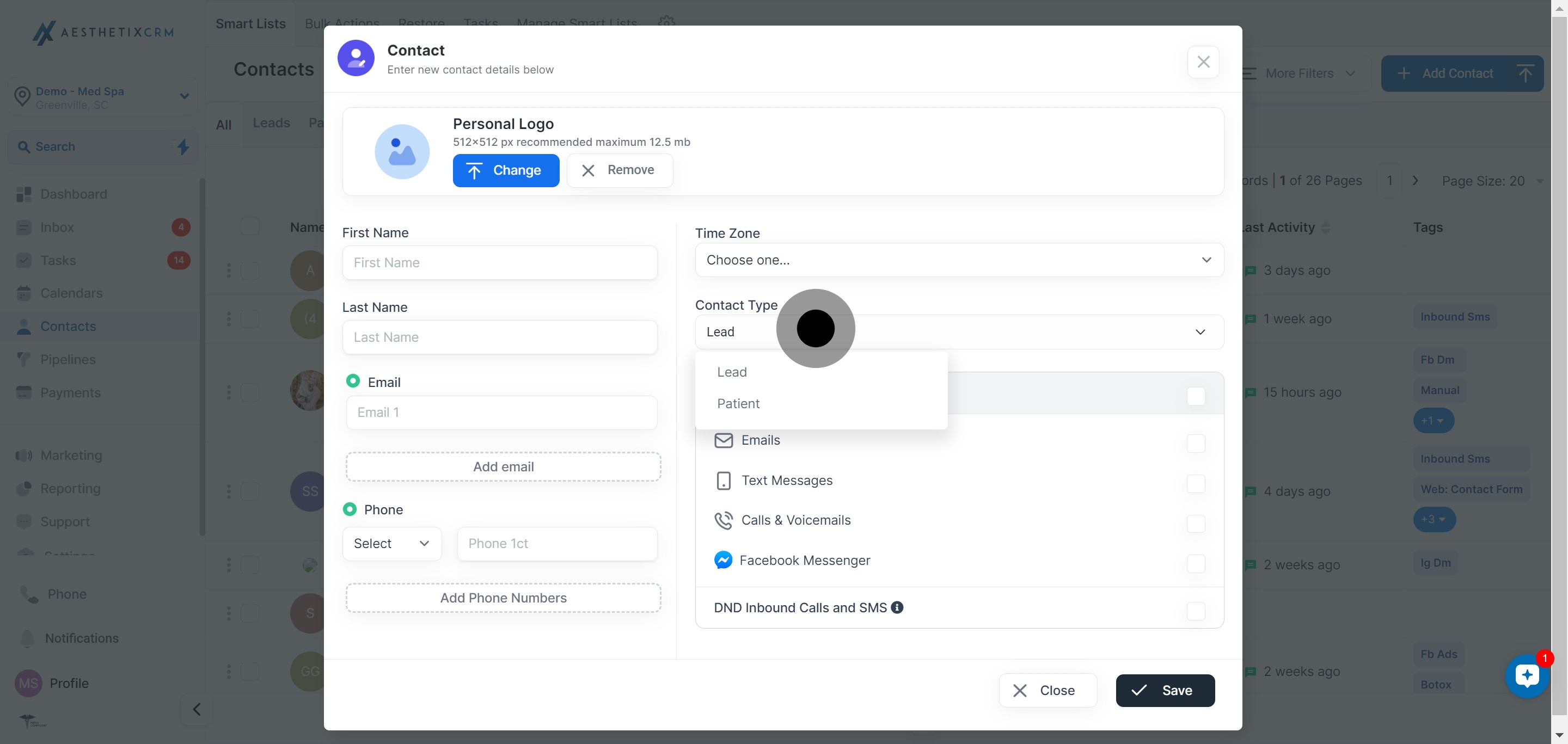 9 Afterwards, click on "Lead".
