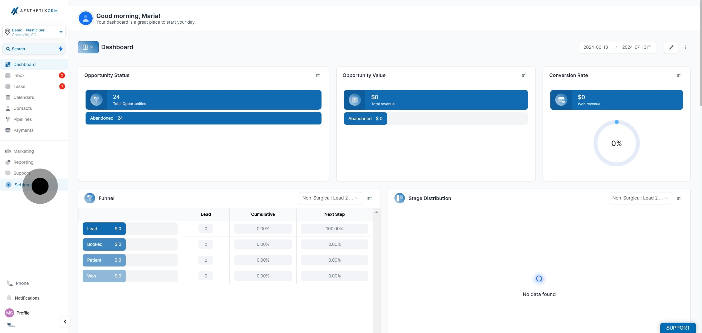 1 Click on the element.