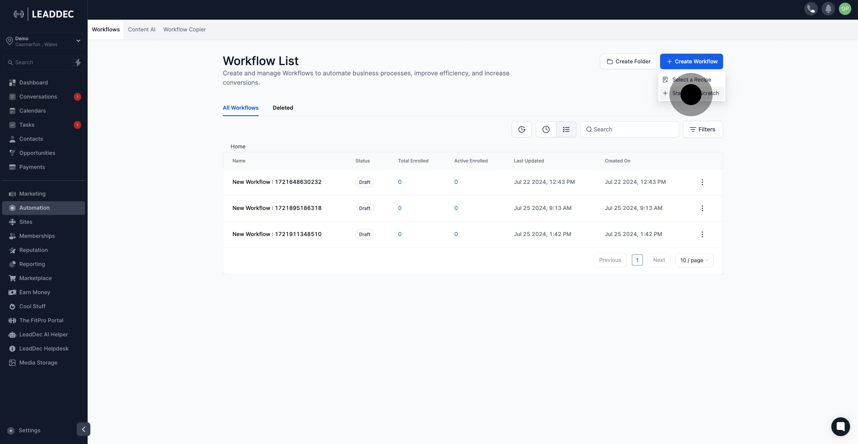 3 Click on "Start from Scratch".
