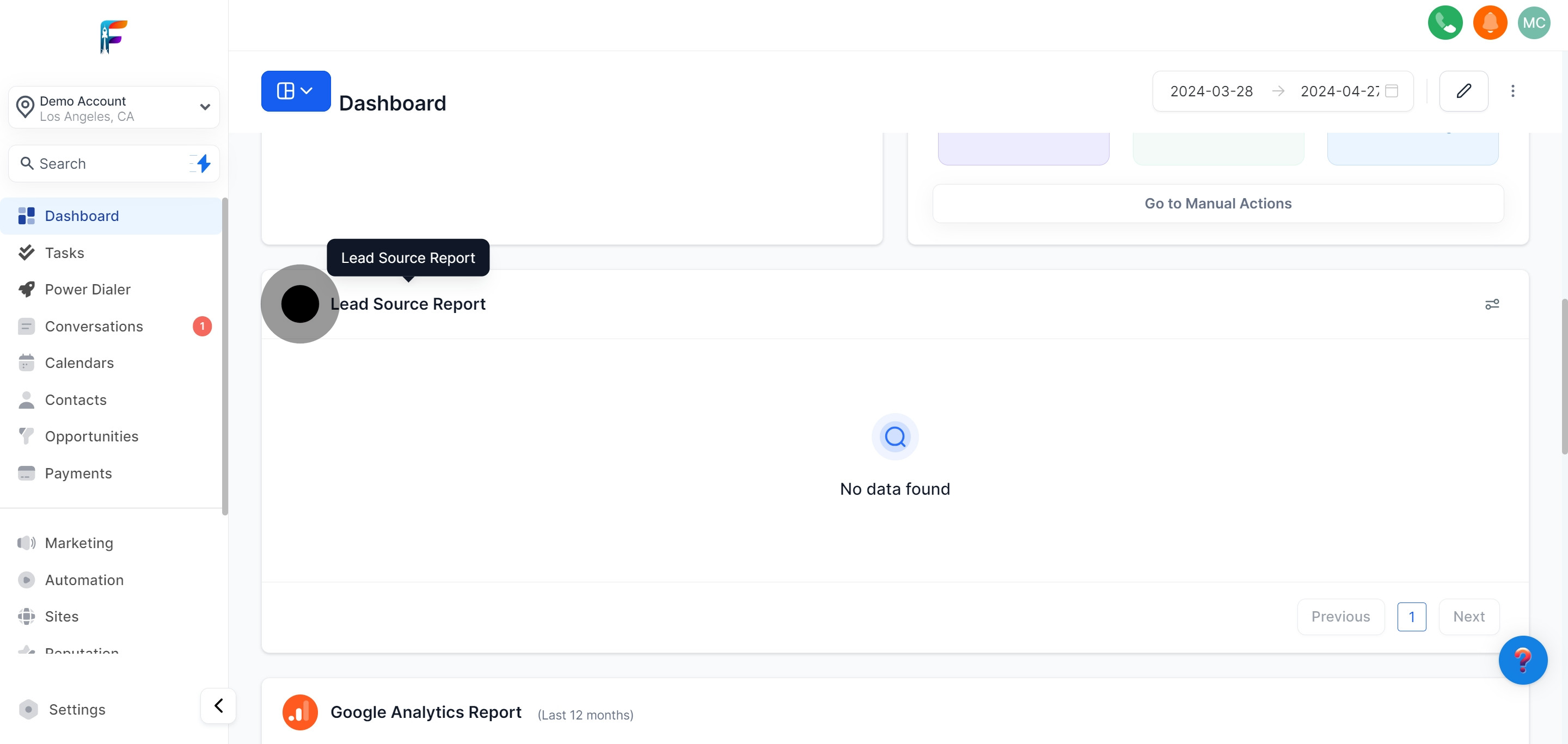 18 Next, click on "Lead Source Report".