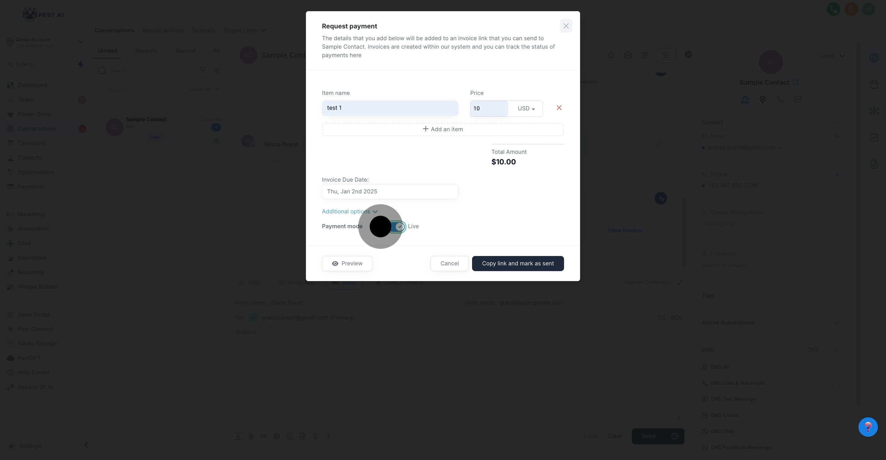 10 Click on "Use setting".