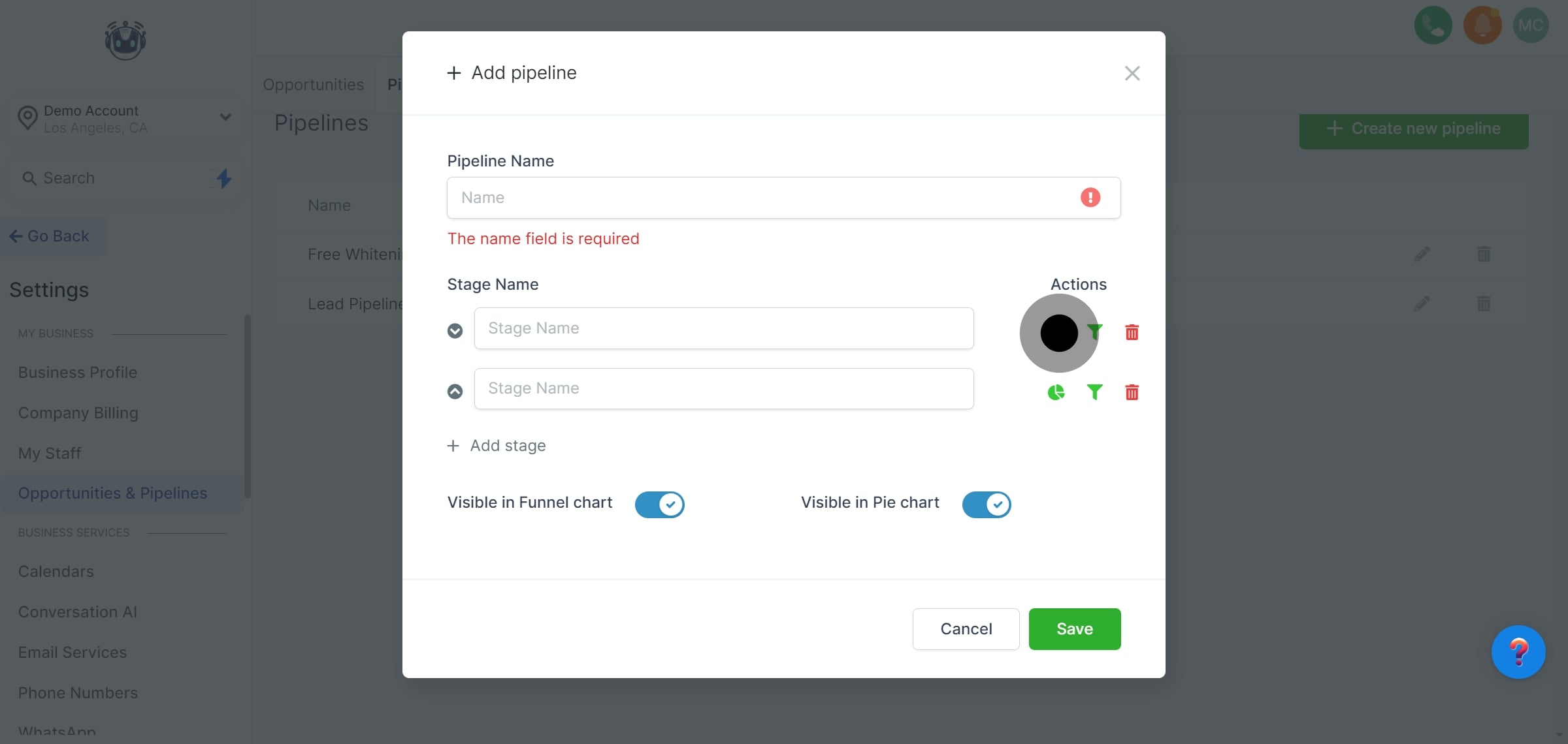 9 Next, click on the element.