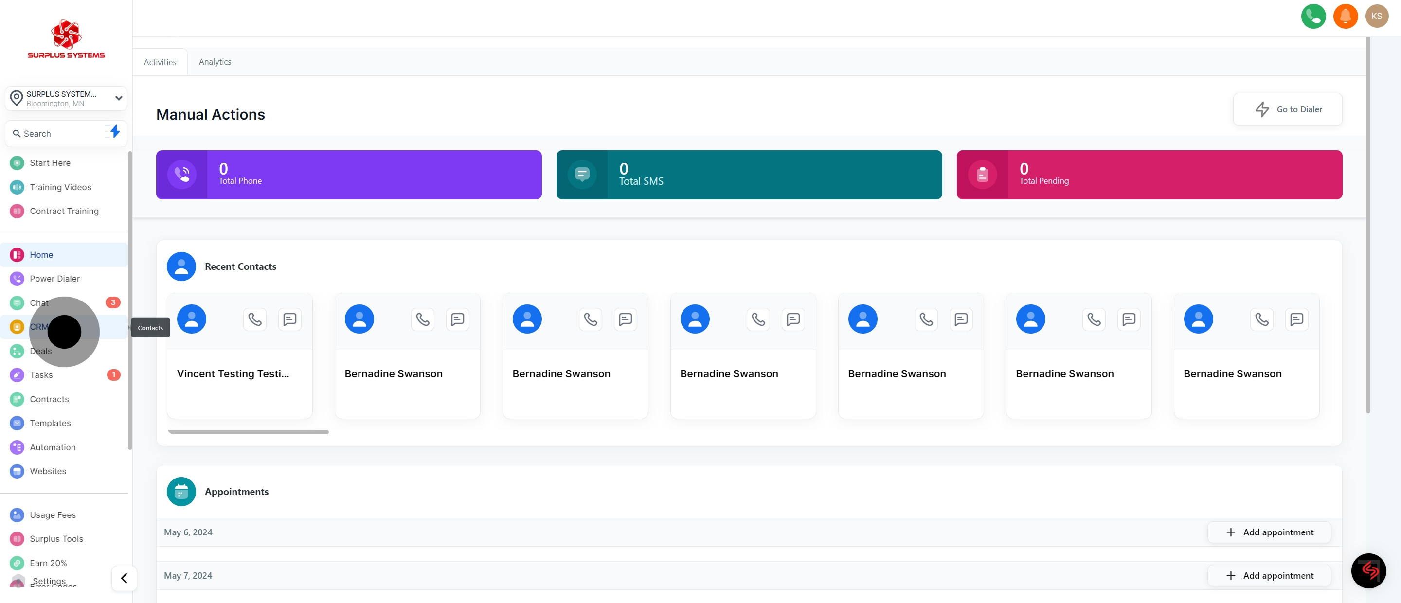 1 Click on the element.