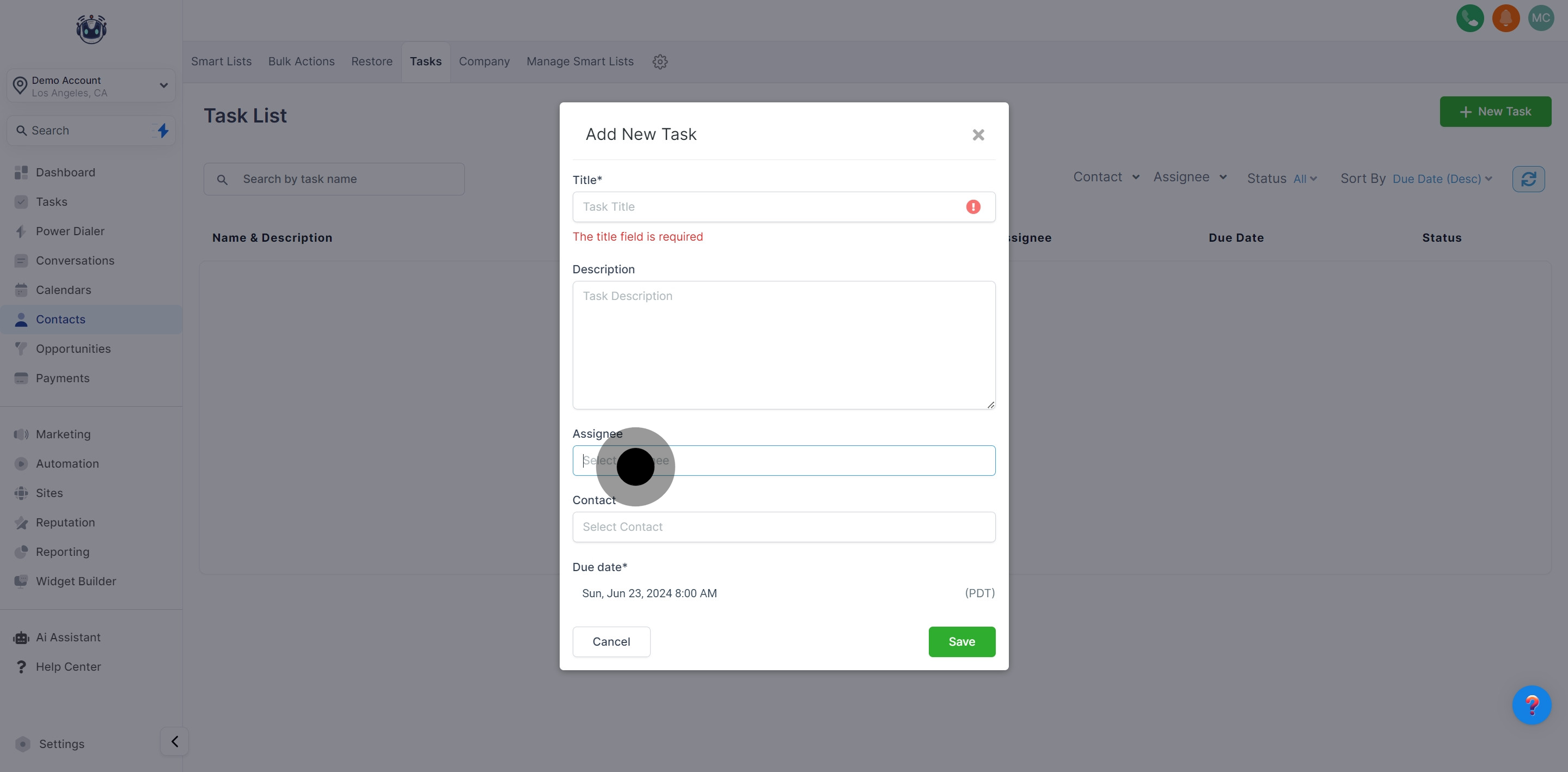 6 Click on the element.