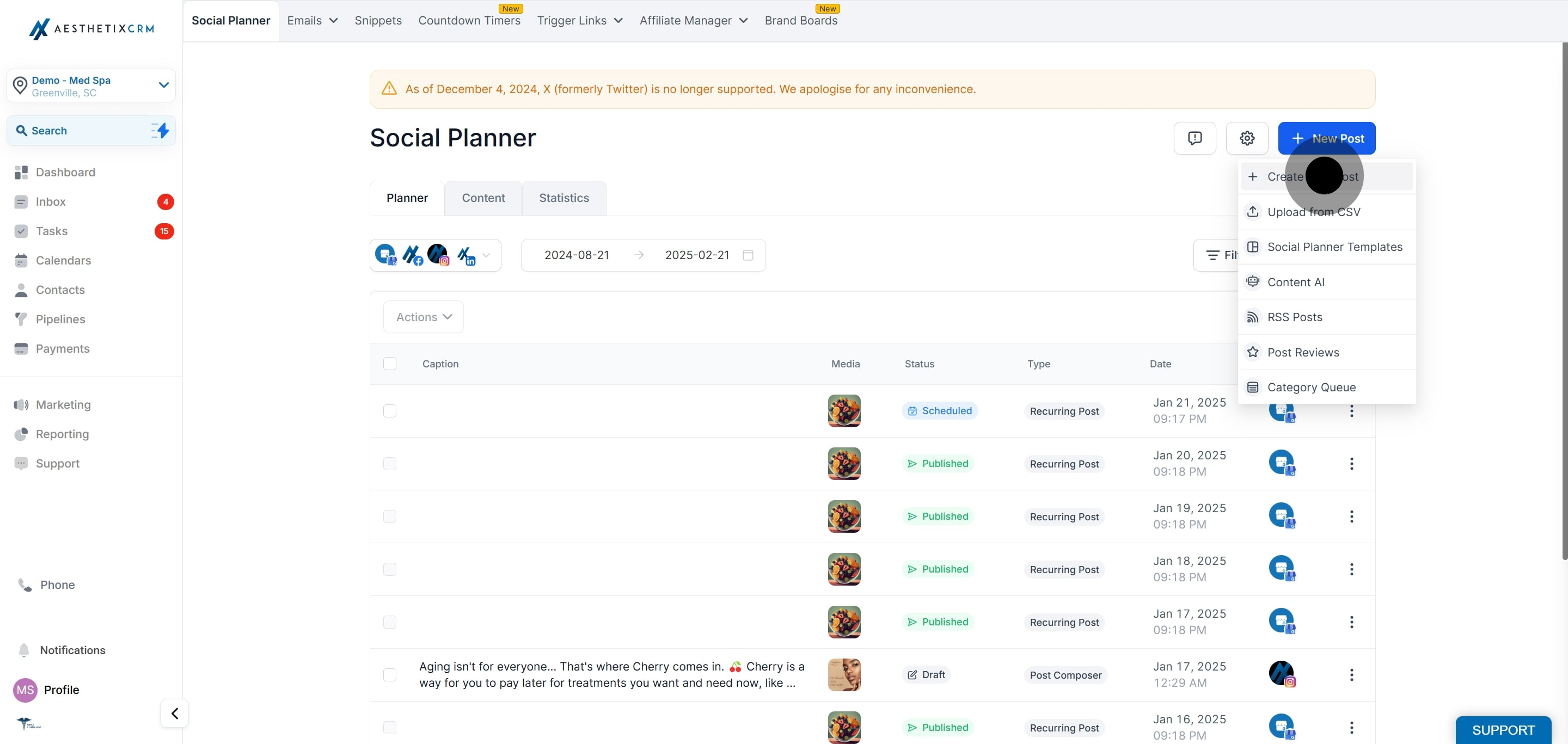 4 Following that, click on "Create New Post".