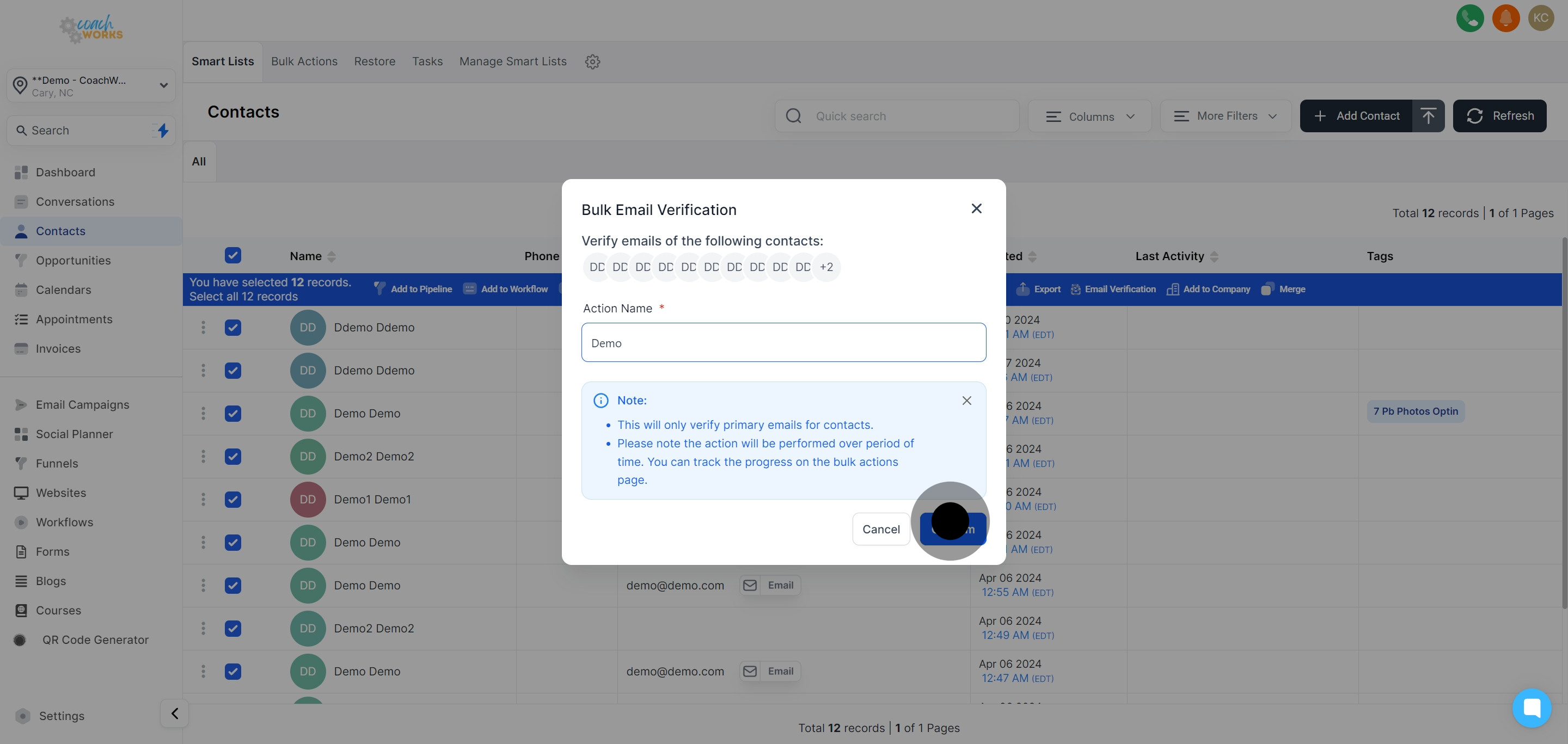 7 Click on "Confirm".