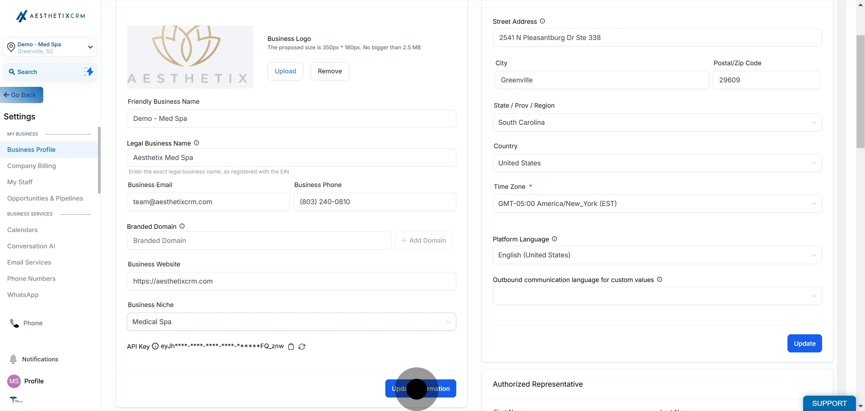 16 Click on "Update Information".