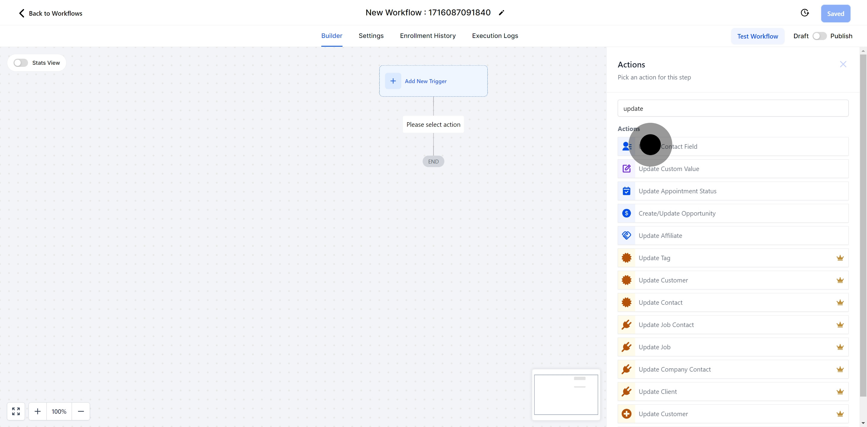 5 Next, click on "Update contact field".