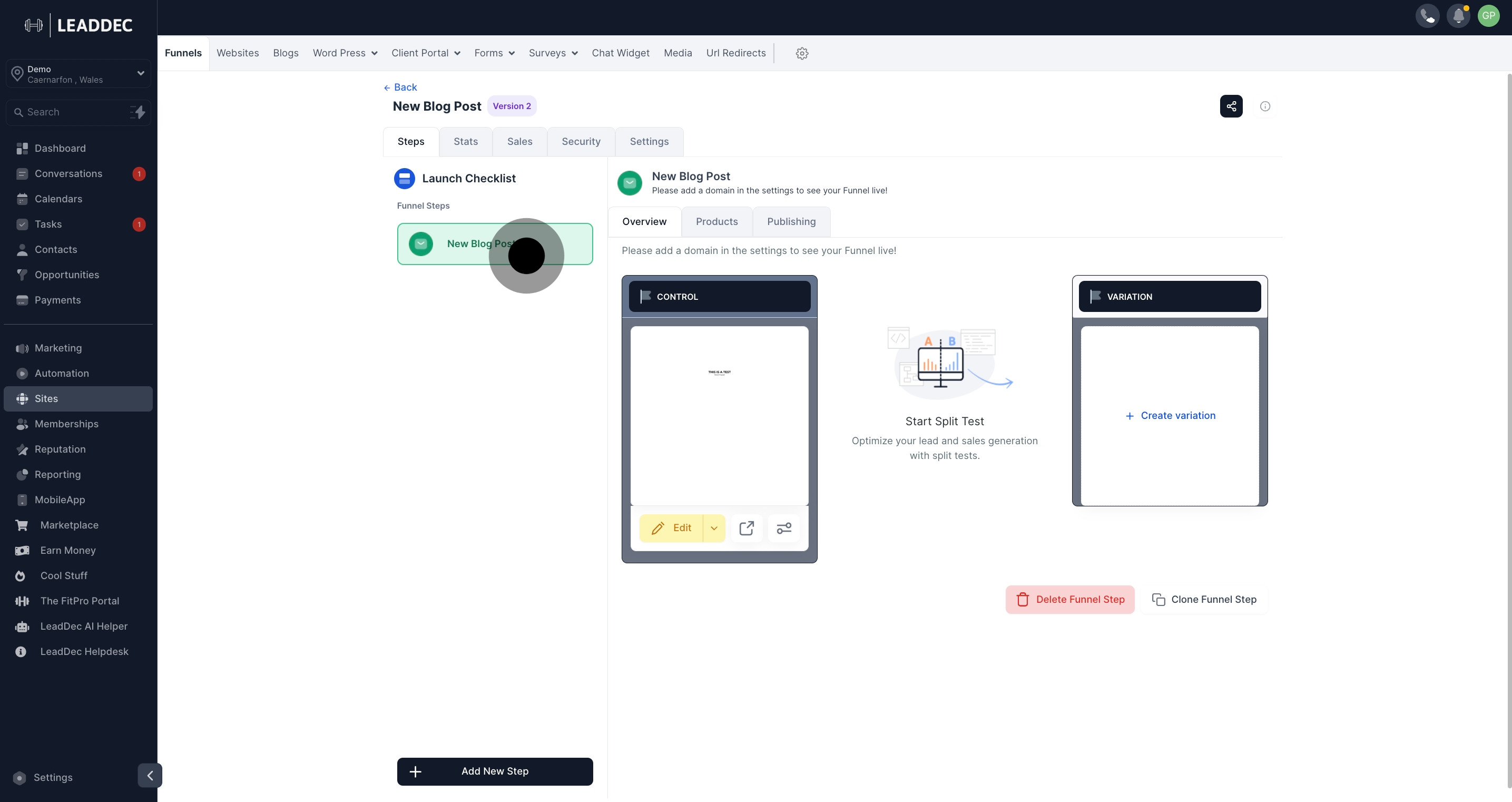 3 After, click on "New Blog Post".