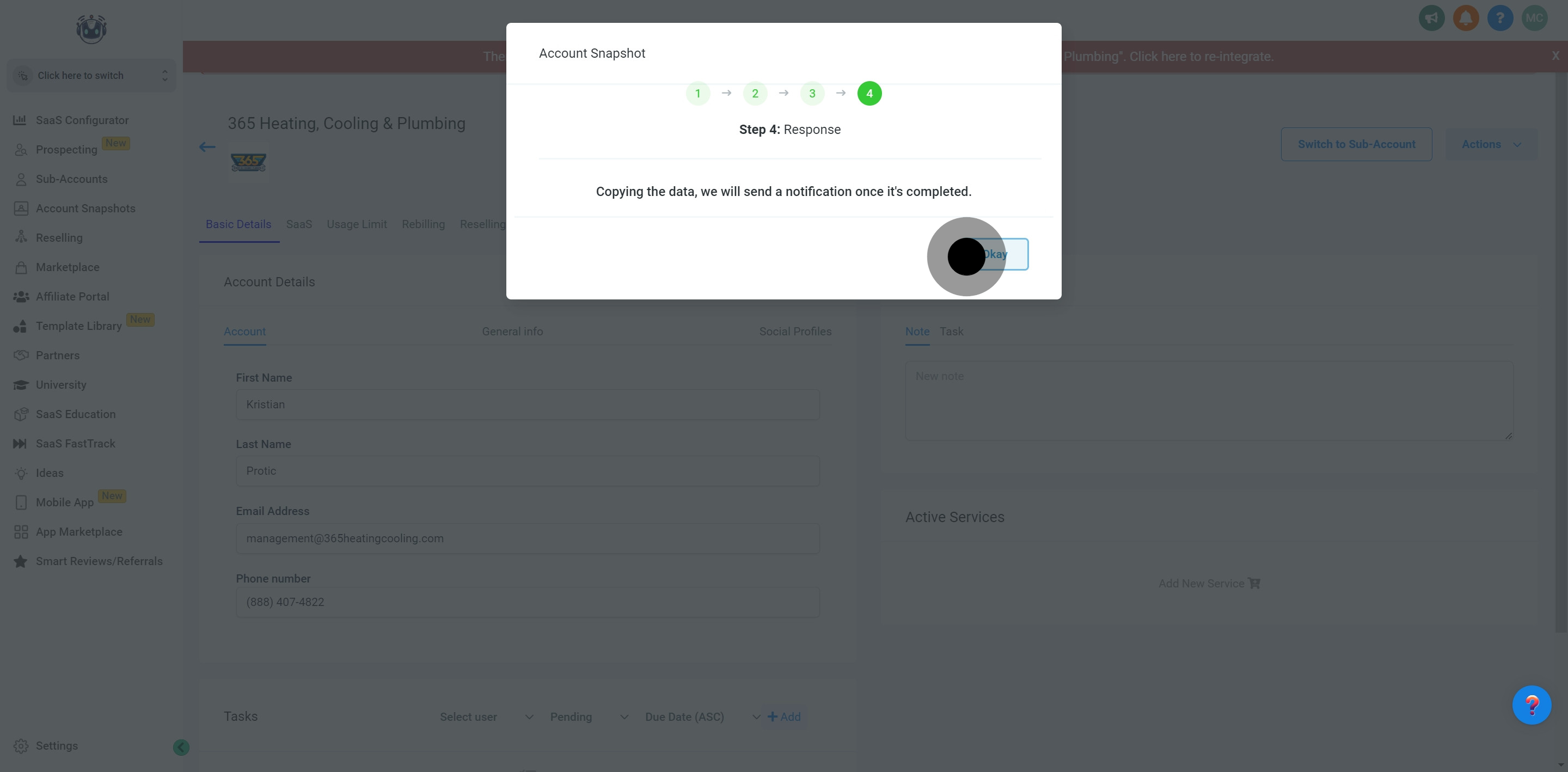 16 Next, click on "Okay".
