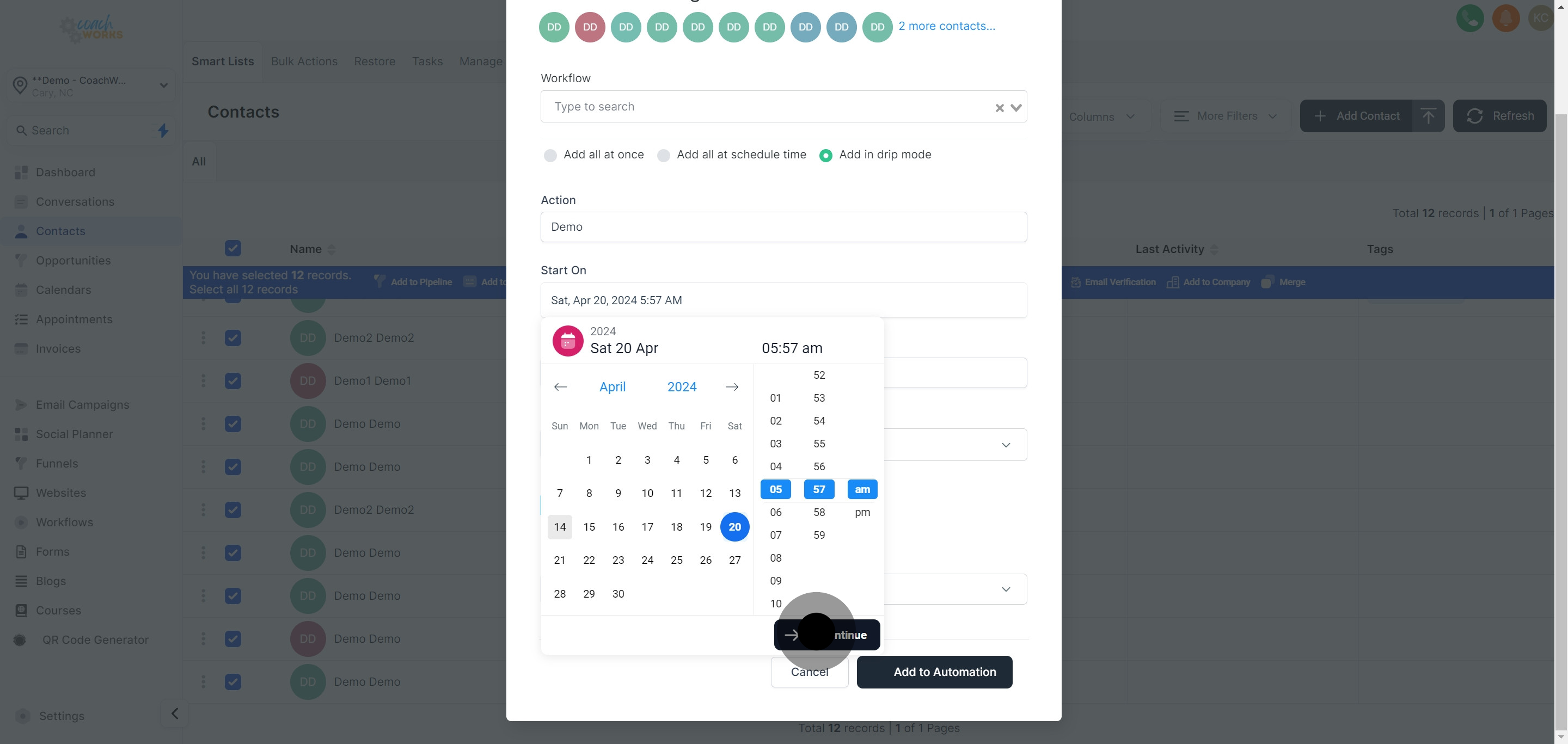11 Click on the element.