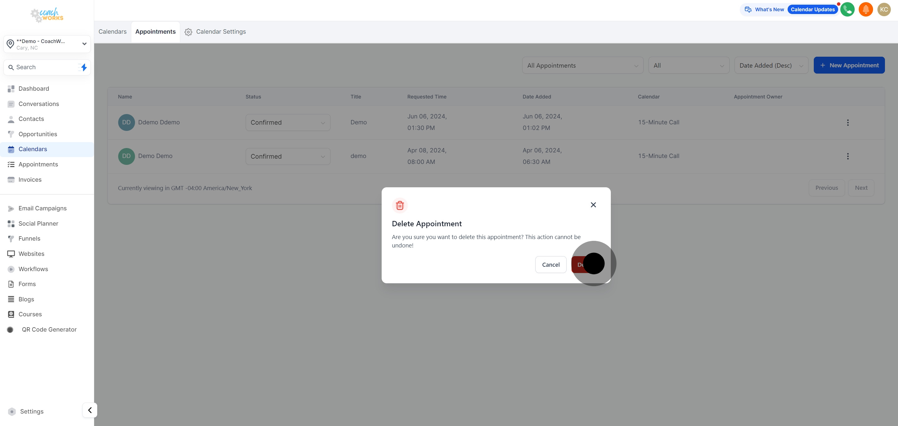 5 Then, click on "Delete".
