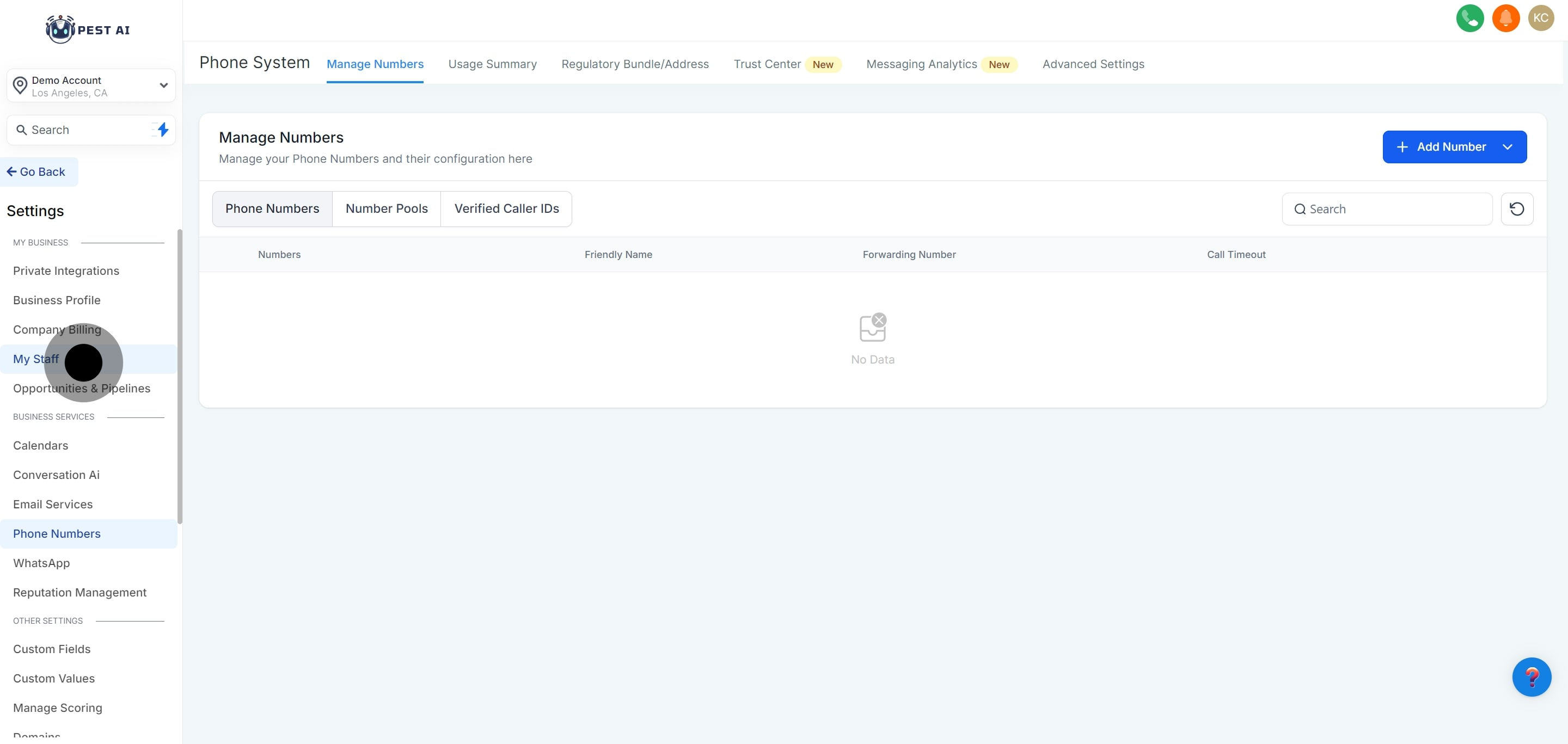 4 Click on "My Staff".