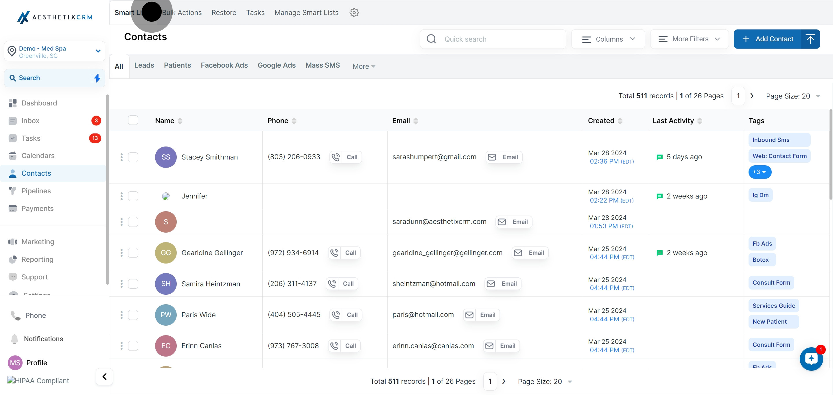 2 Next, click on "Smart Lists".