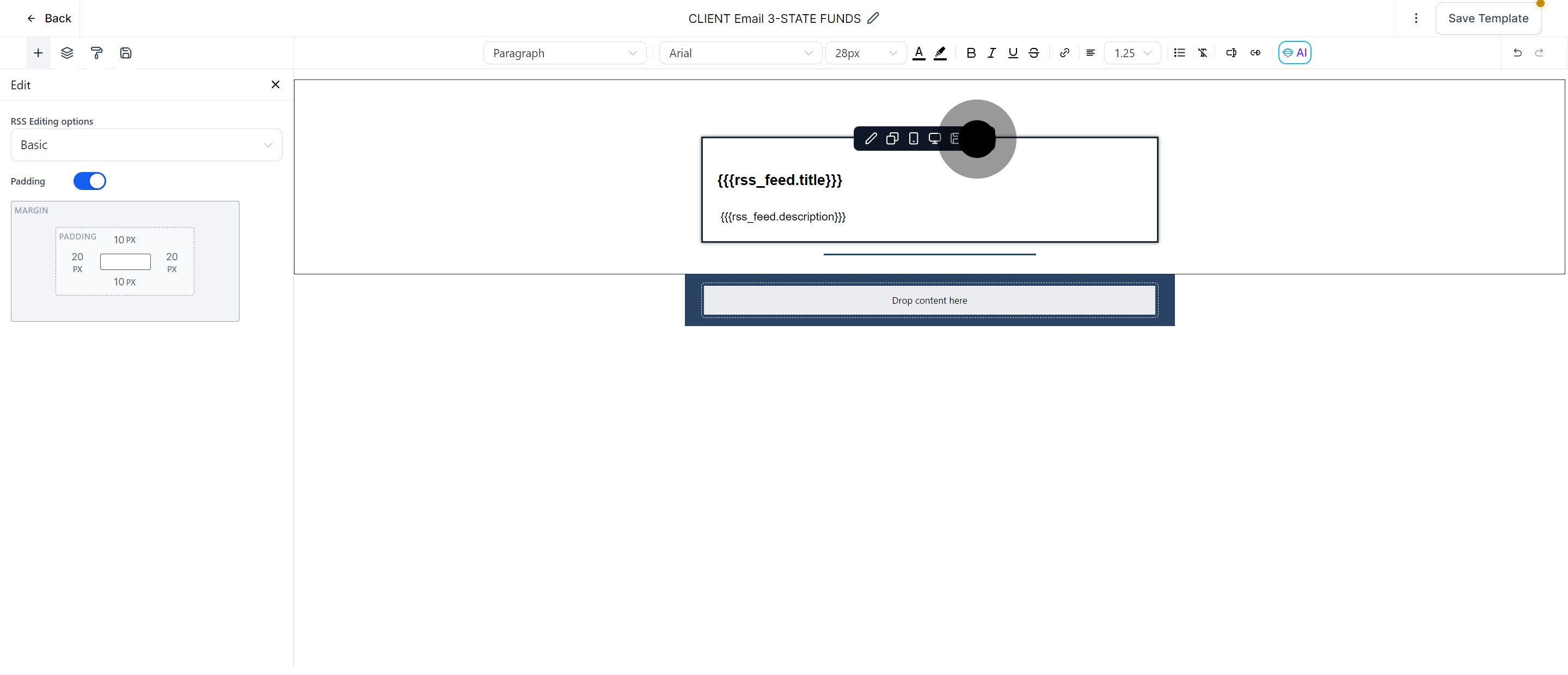 6 Click on "{{{rss_feed.title}}}".