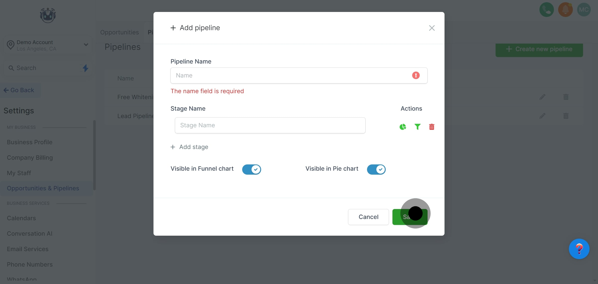 12 Next up, click on "Save".