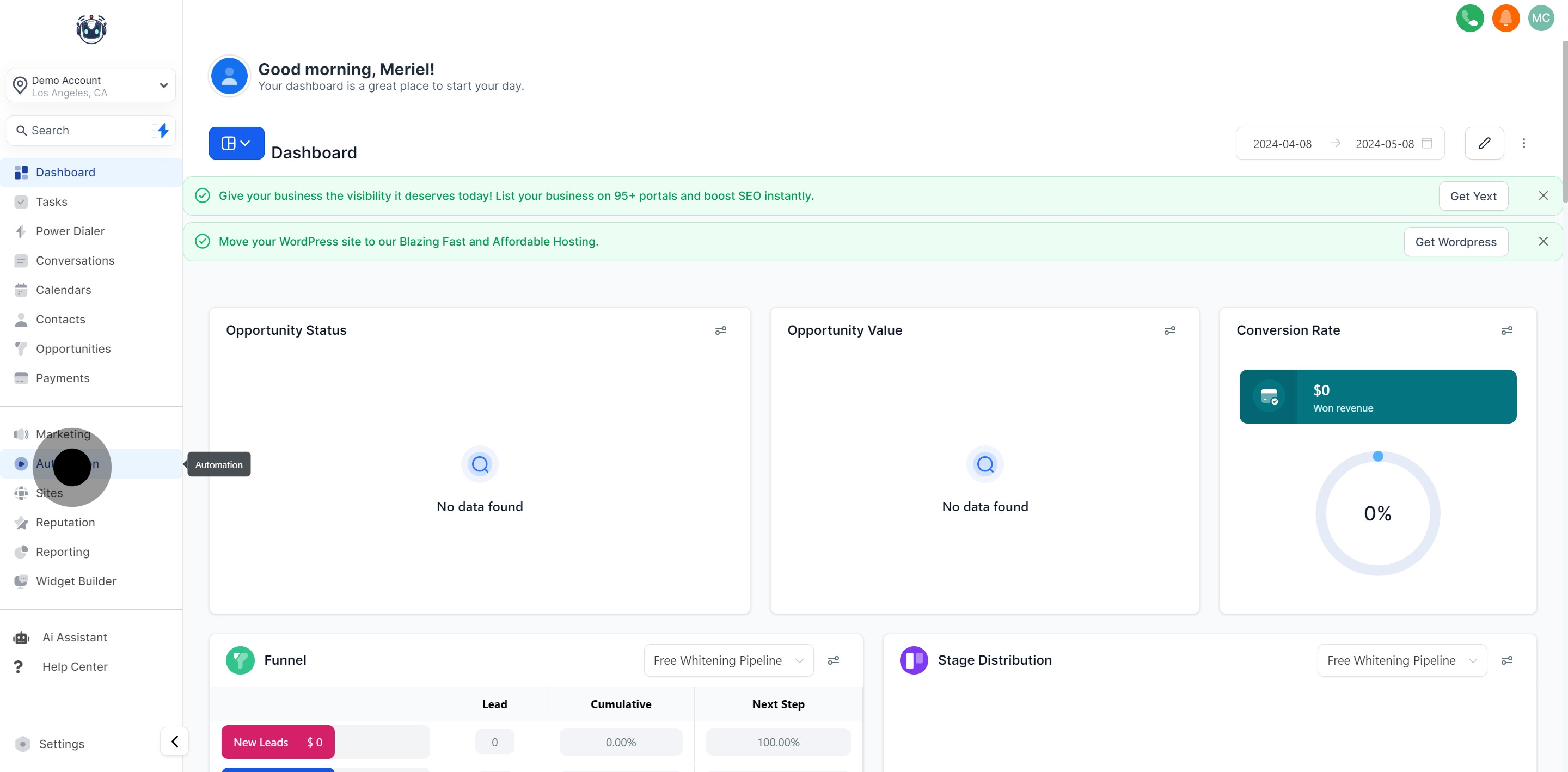 1 Click on "Automation".