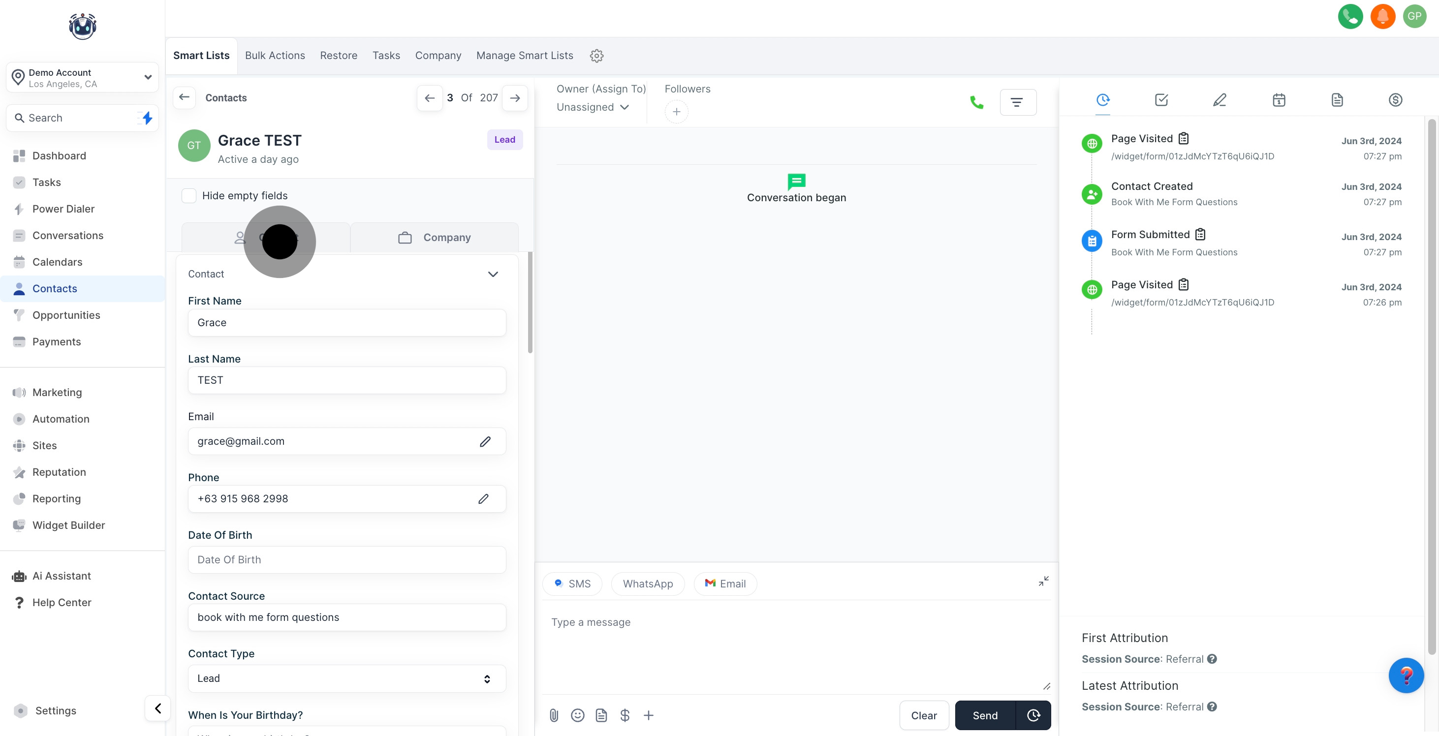 3 Following that, click on "contact".