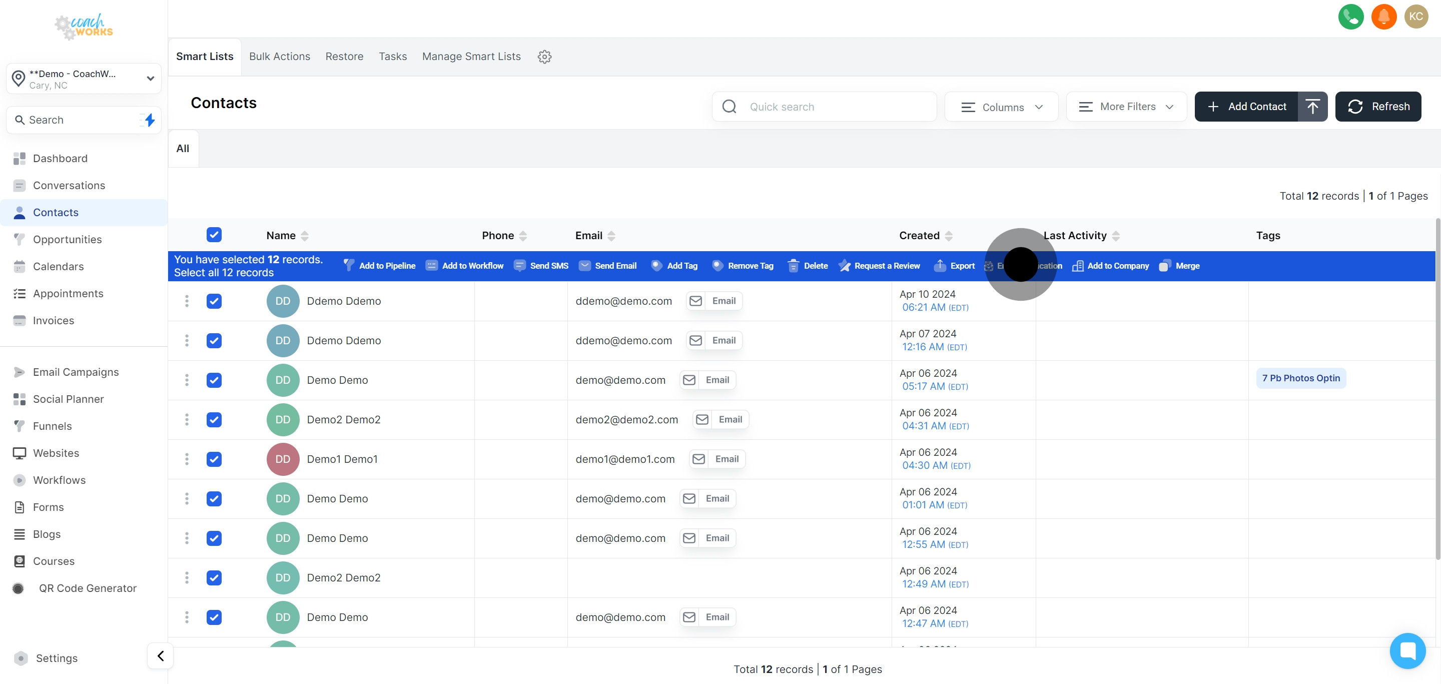 5 Click on the element.