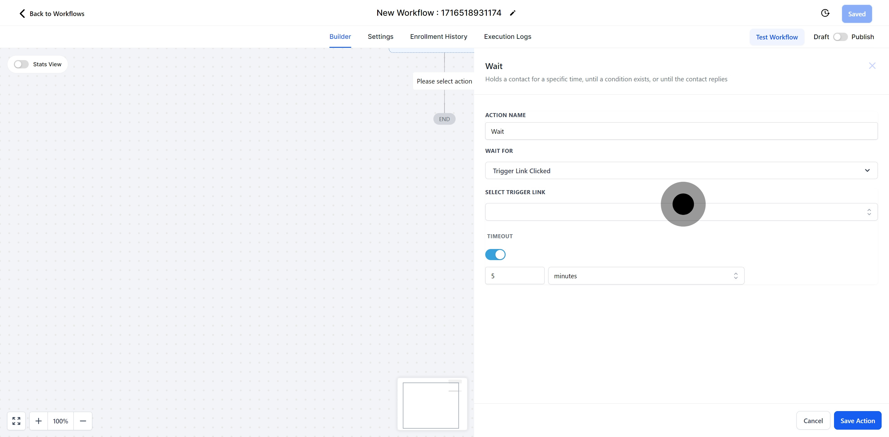 23 Following that, click on "Select Trigger link".