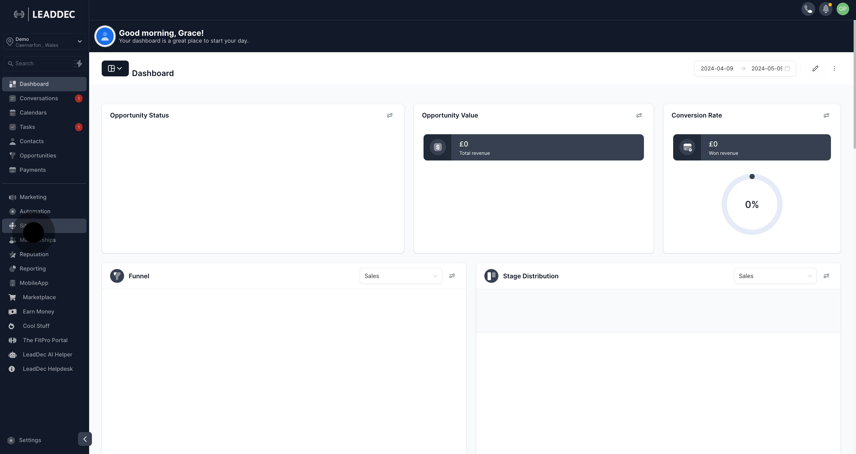 1 Click on the element.