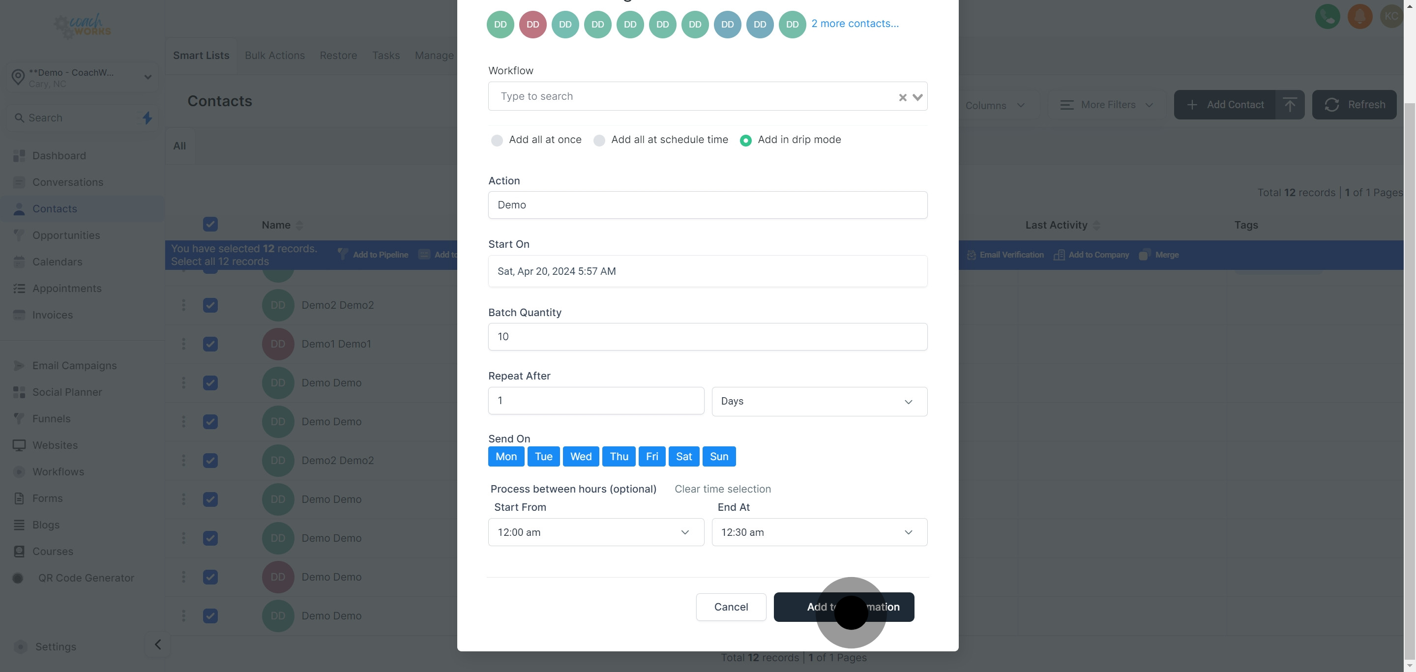 18 Click on "Cancel".