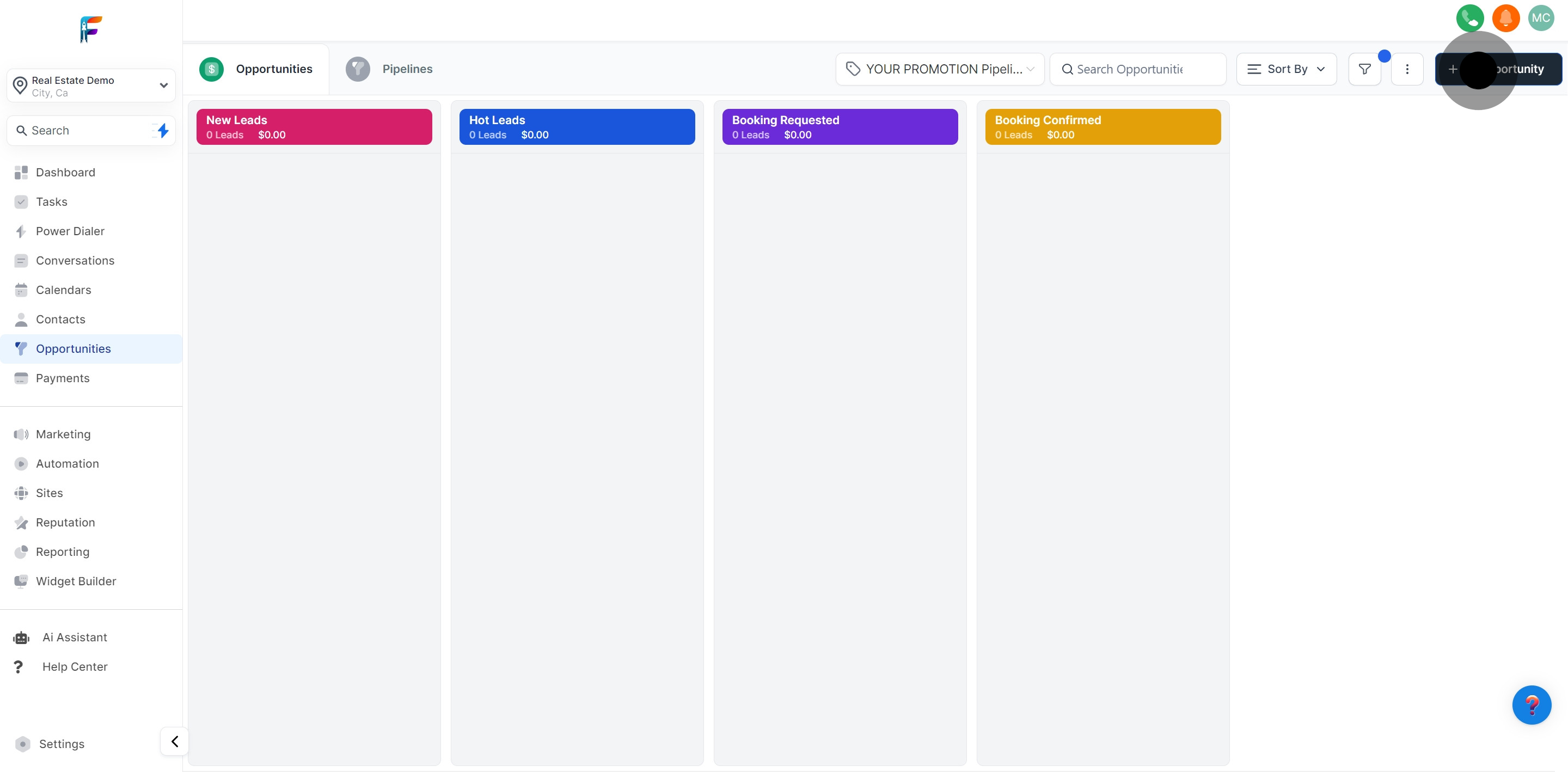 7 Click on "Opportunity".