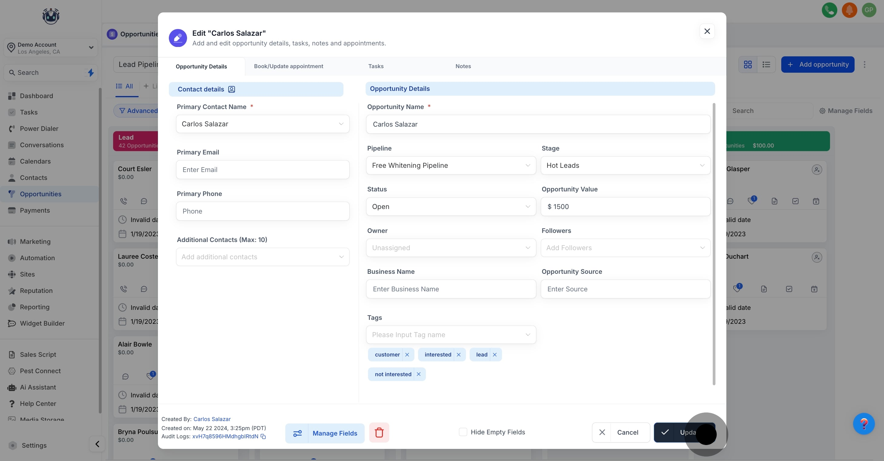 5 Next up, click on "Update".