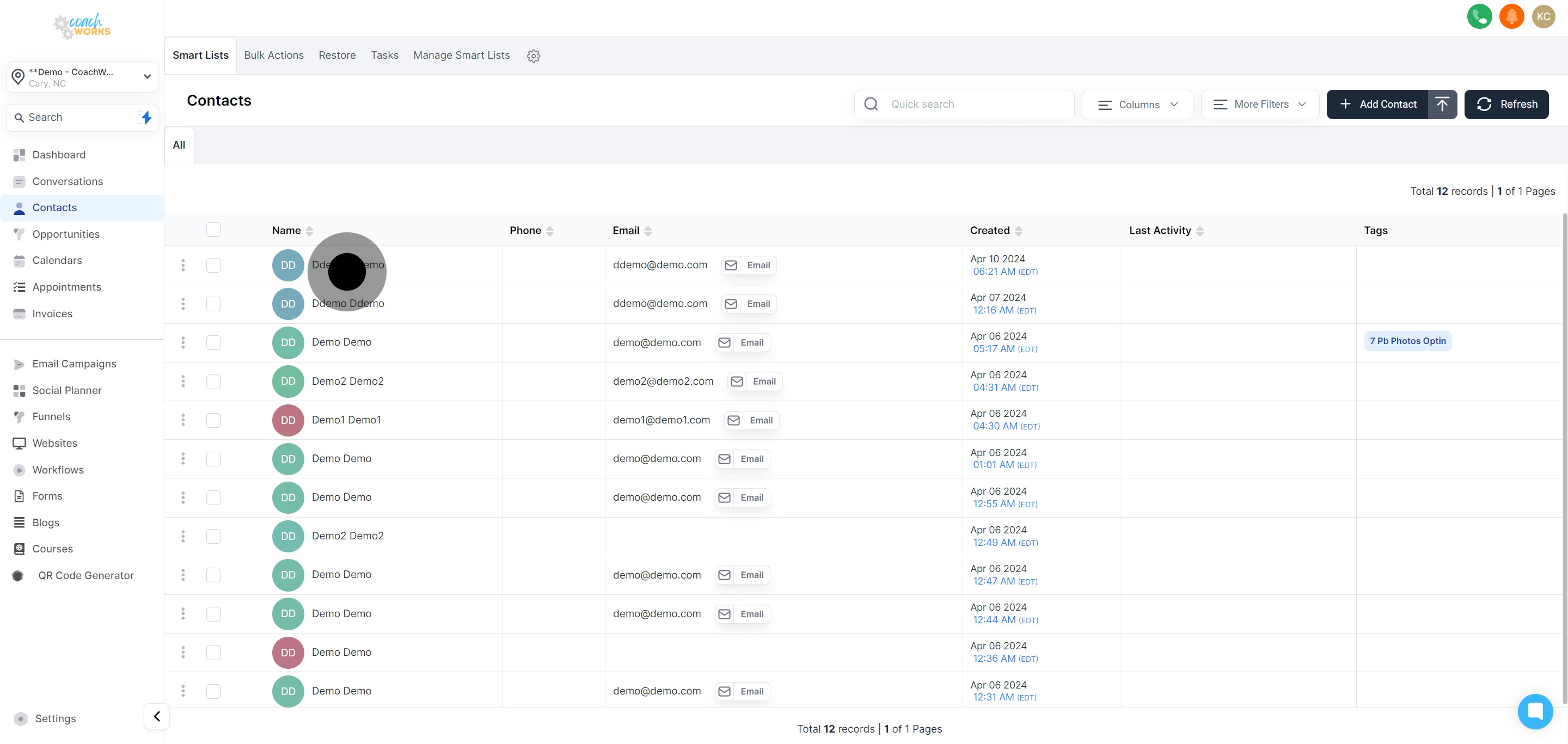 2 Then, click on "Ddemo Ddemo".